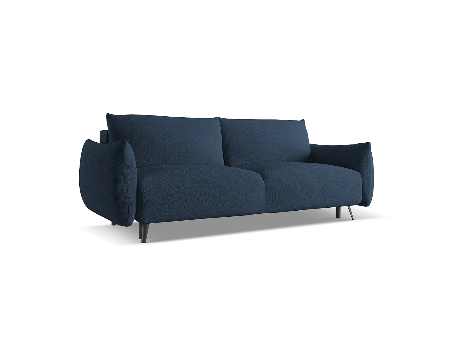 Canapé 3 places convertible en tissu chenille - bleu royal - GENOVA