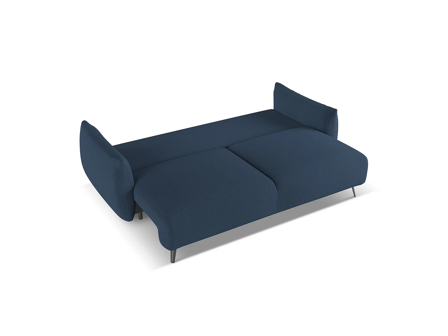 Canapé 3 places convertible en tissu chenille - bleu royal - GENOVA