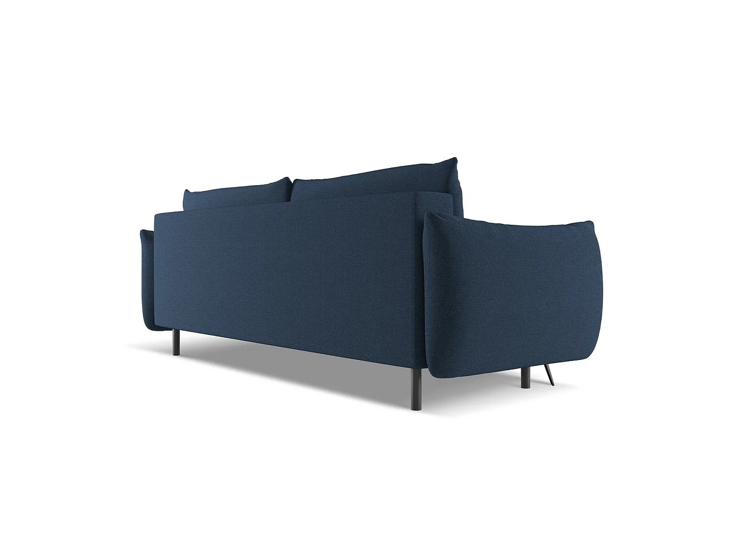 Canapé 3 places convertible en tissu chenille - bleu royal - GENOVA