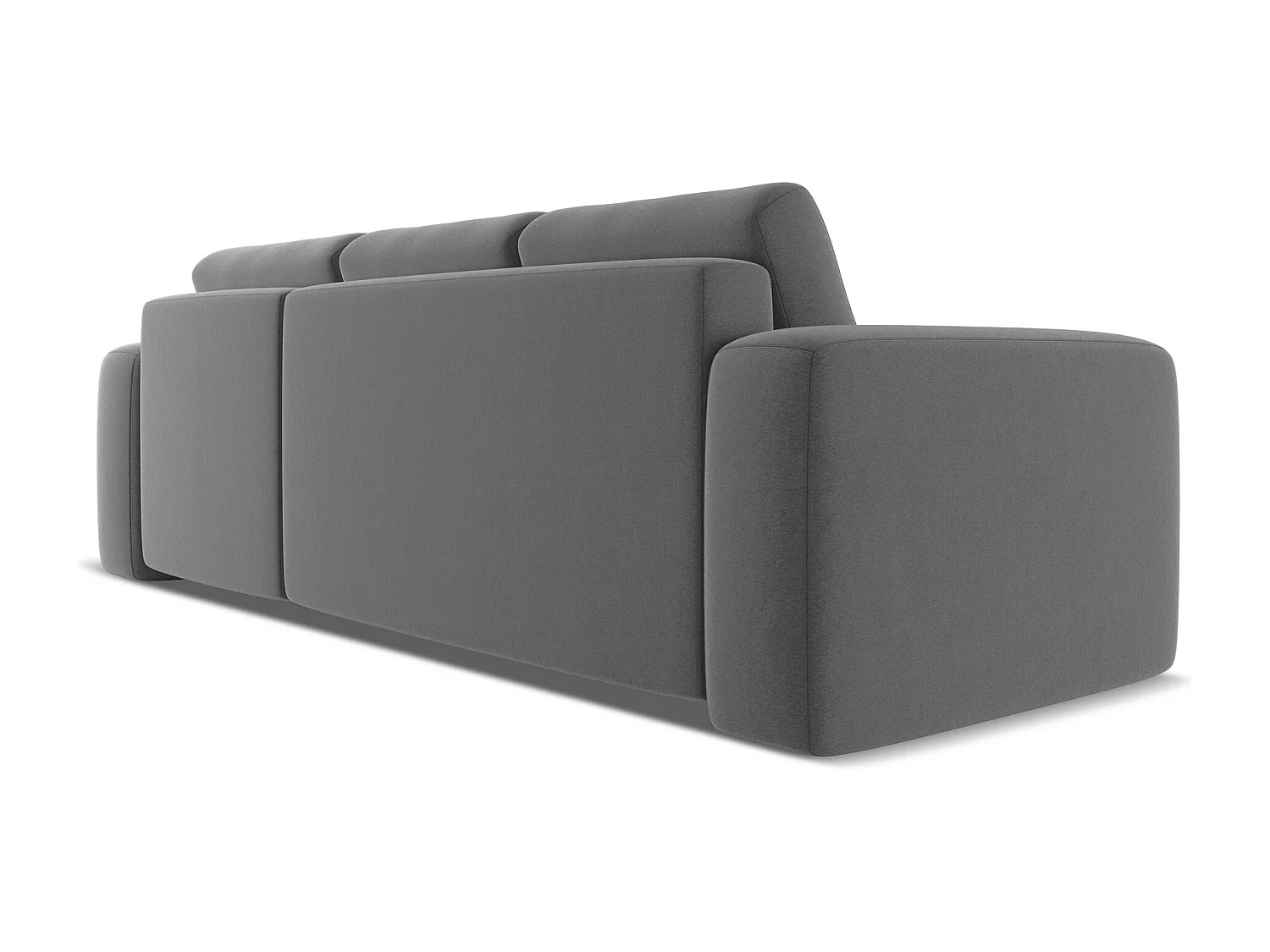 Ecksofa mit Schlaffunktion - Ecke Rechts - Samt - Grau - KAILA