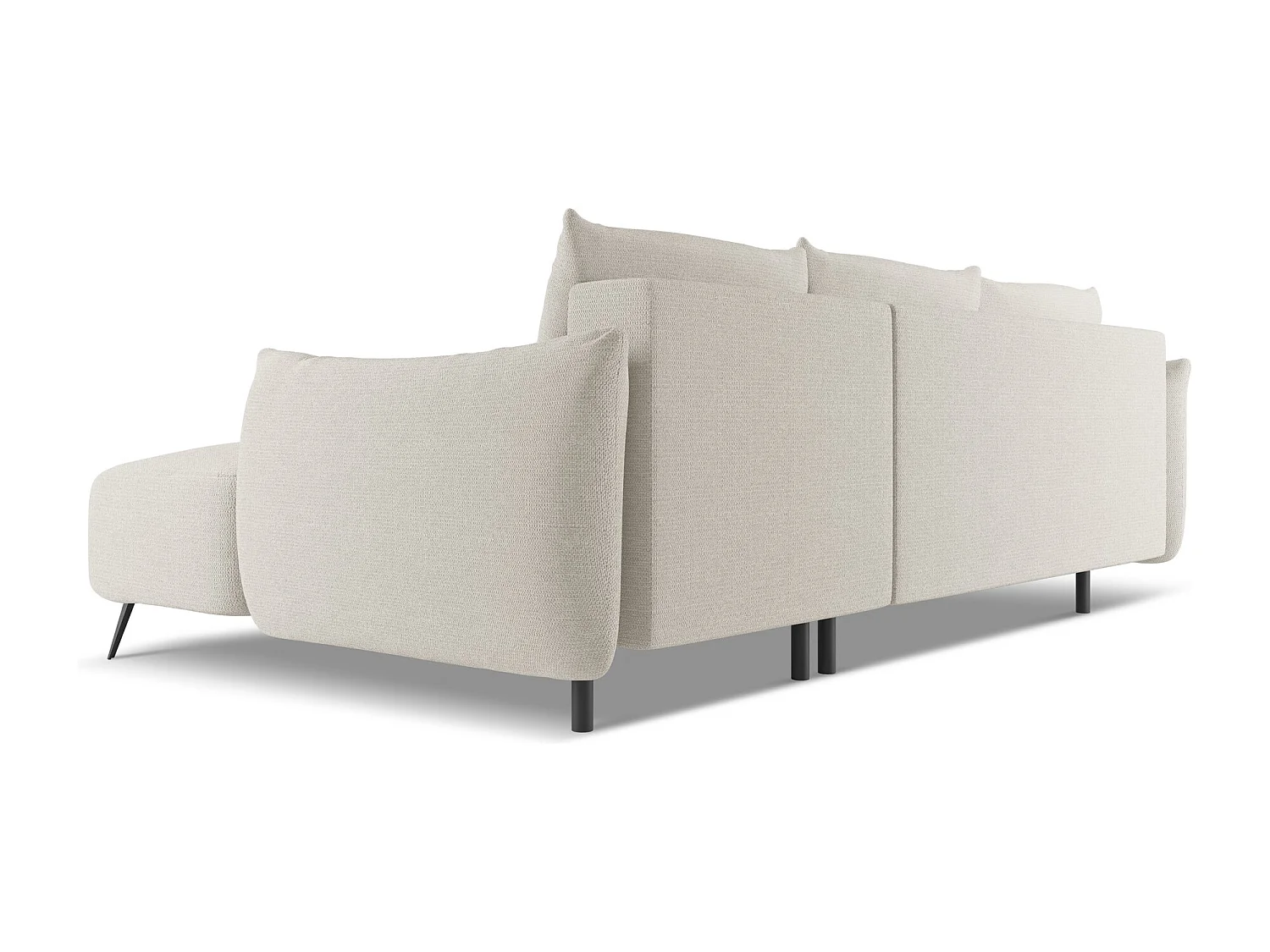 Canapé d'angle droit convertible en tissu chenille - argent - MALIE