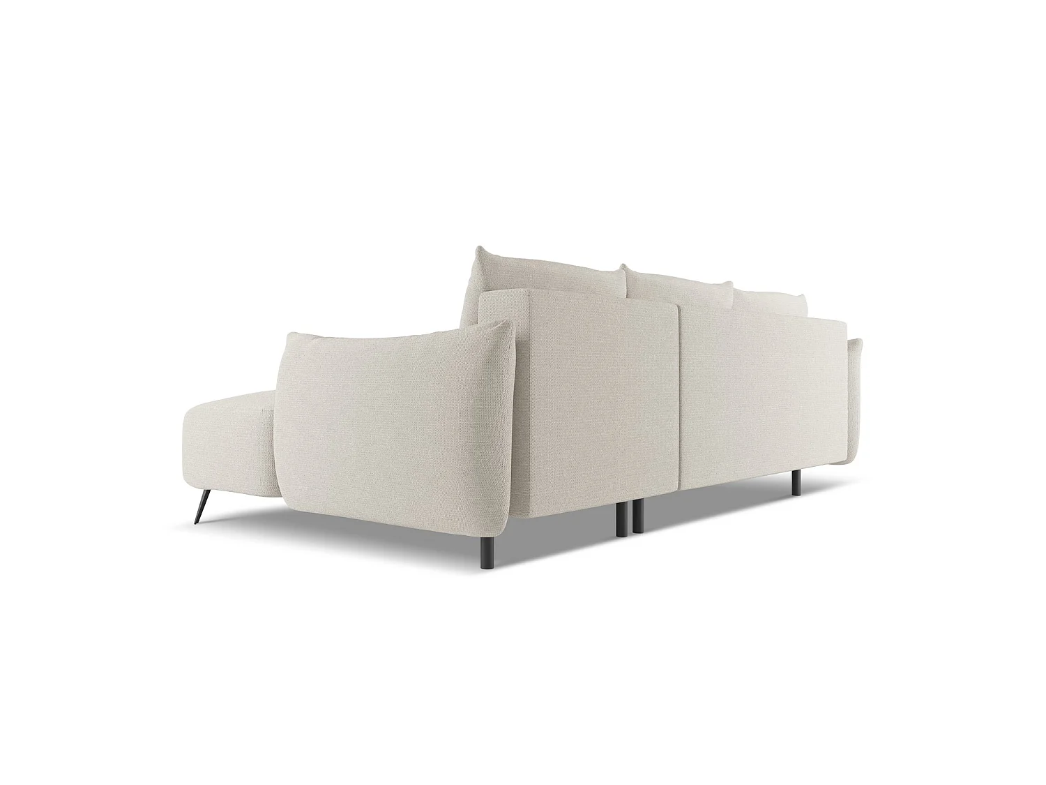 Canapé d'angle droit convertible en tissu chenille - argent - GENOVA