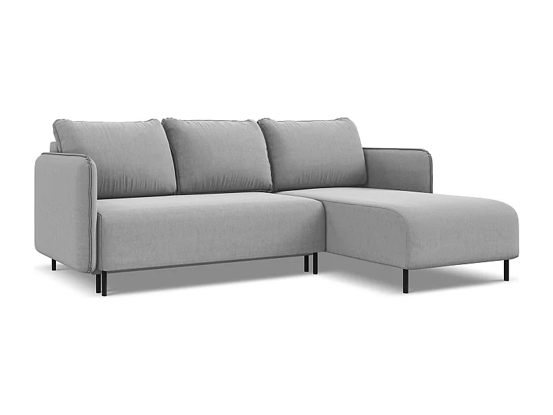 Ecksofa mit Schlaffunktion - Ecke Rechts - Samt - Grau - LUANA