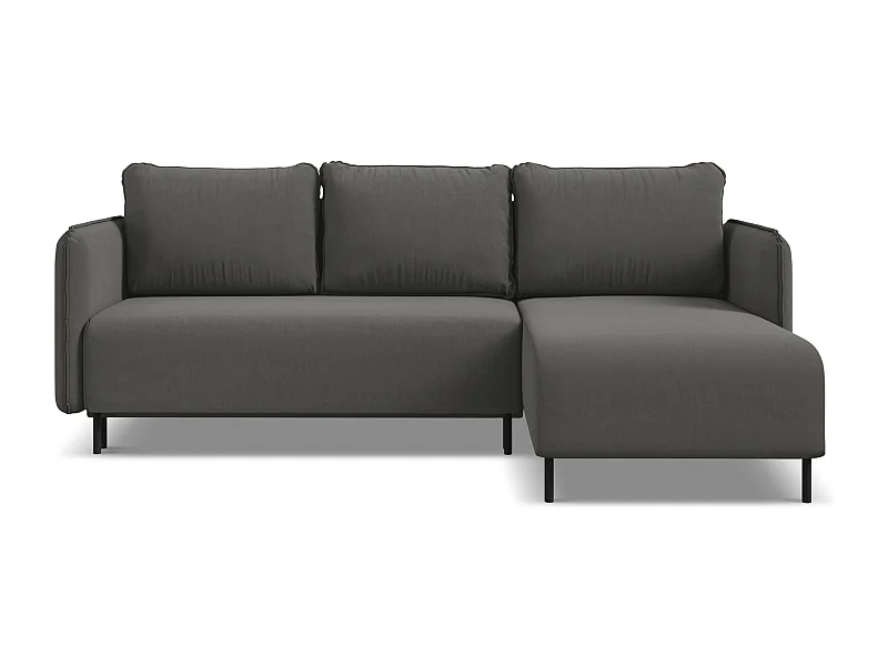 Hoekslaapbank rechts van staal velours - LUANA