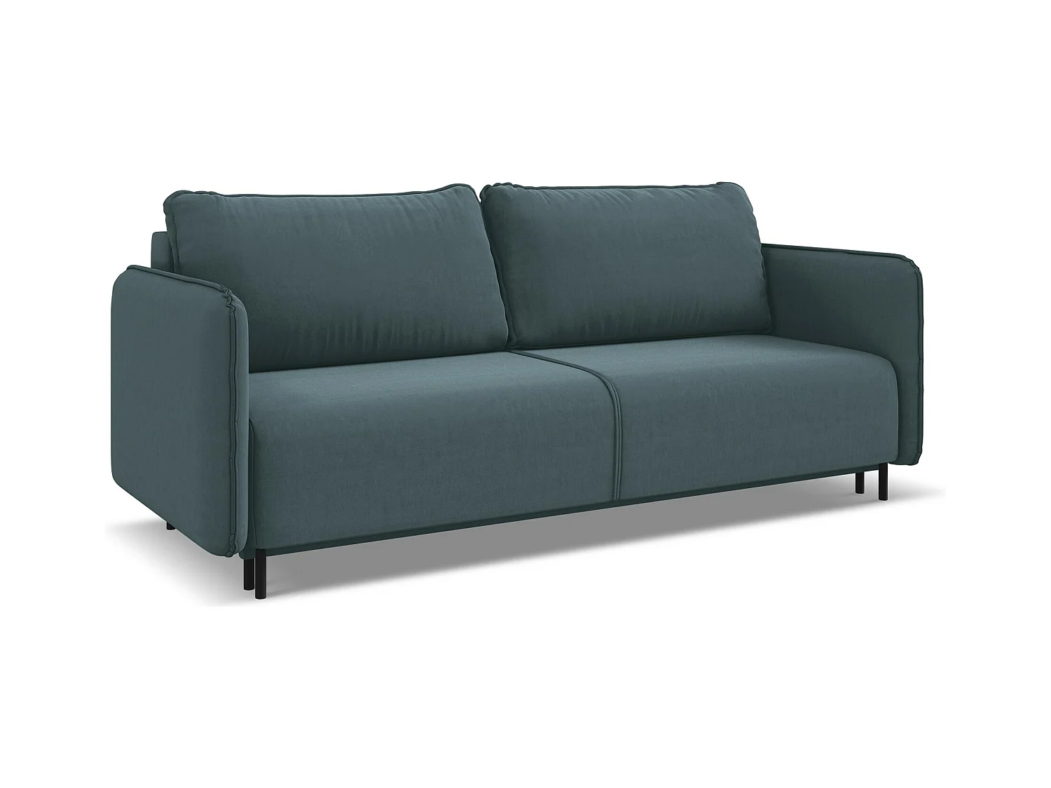 3-Sitzer Sofa mit Schlaffunktion - - Samt - Marine - LUANA
