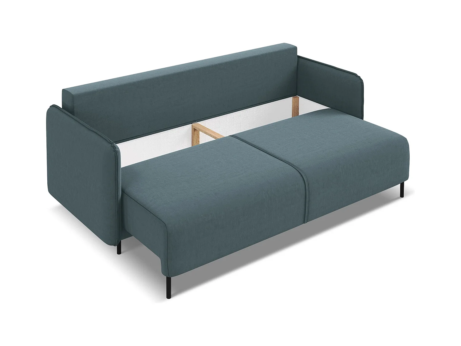 Canapé 3 places convertible en velours - marin - LUANA