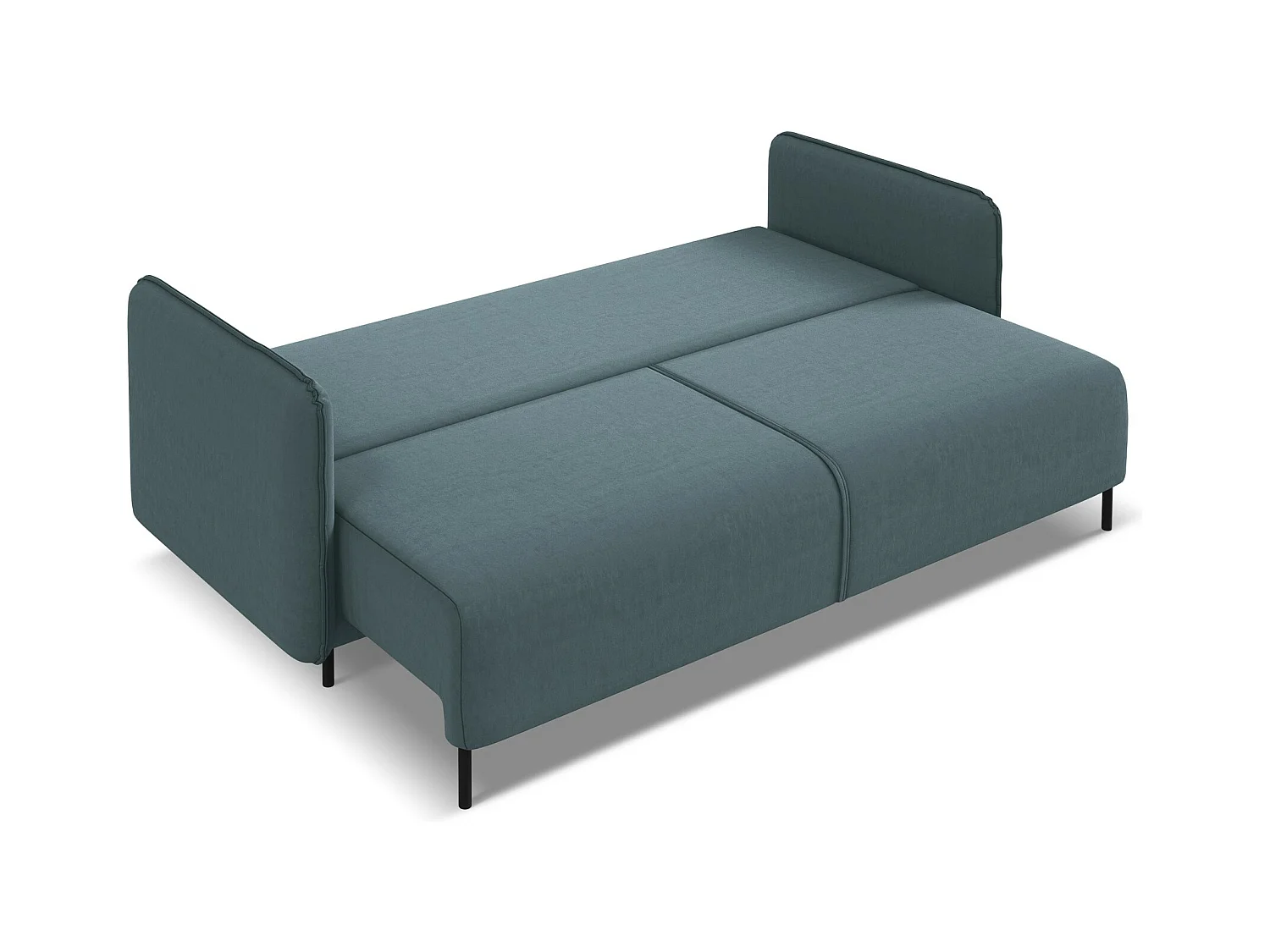 Canapé 3 places convertible en velours - marin - LUANA