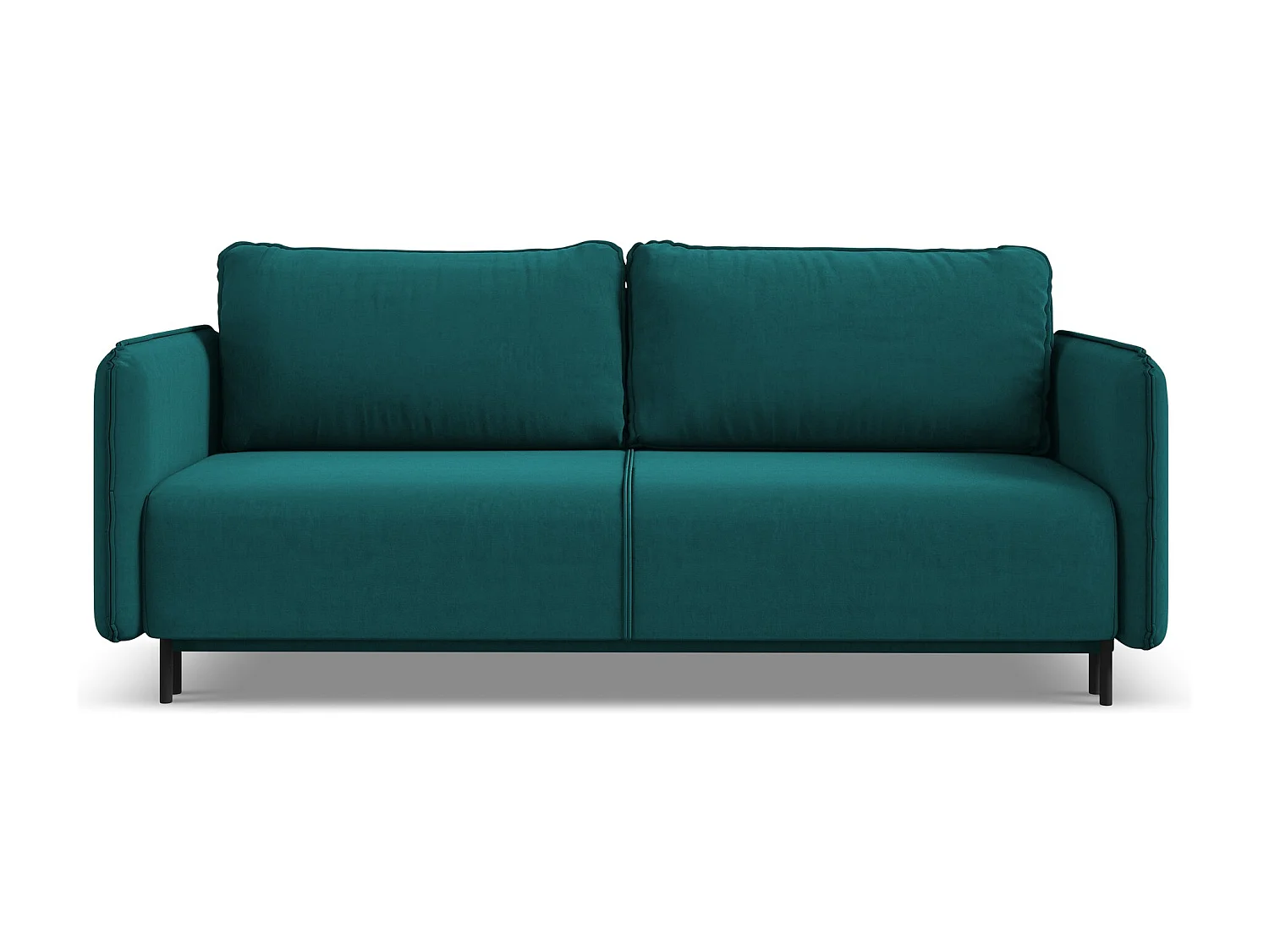 Canapé 3 places convertible en velours - marin - LUANA