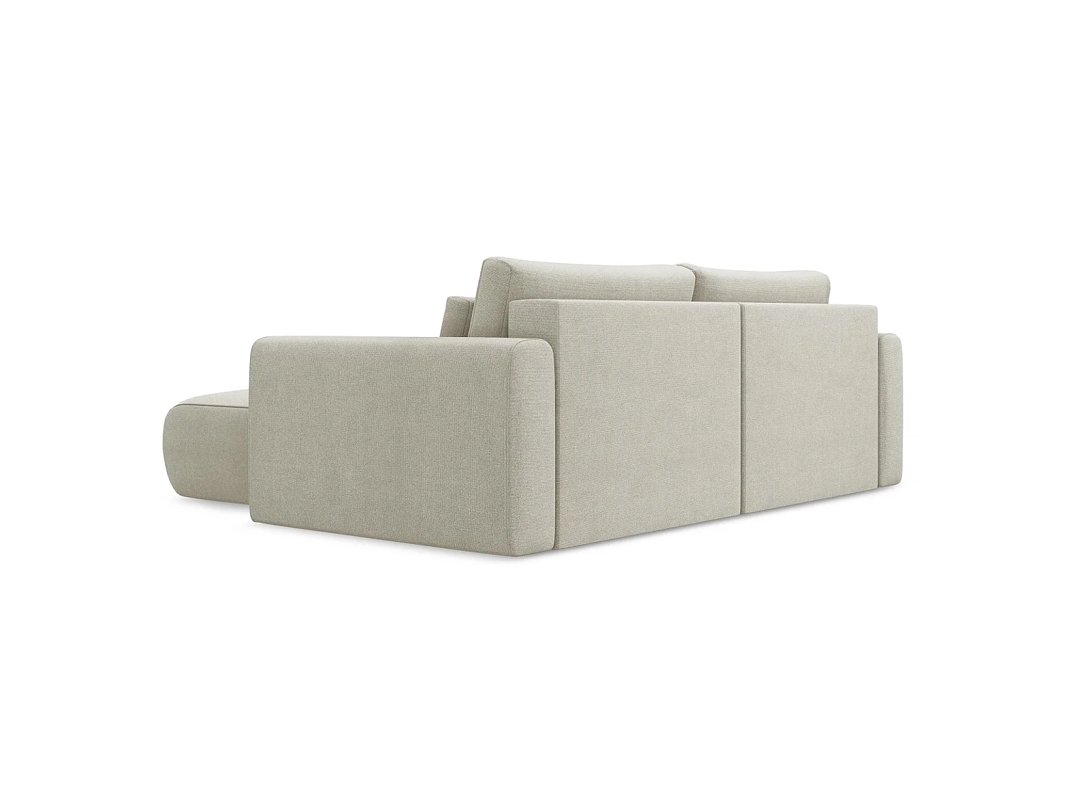 2-Sitzer Ecksofa mit Schlaffunktion - Ecke Rechts - Strukturstoff - Hell beige - PERUGIA