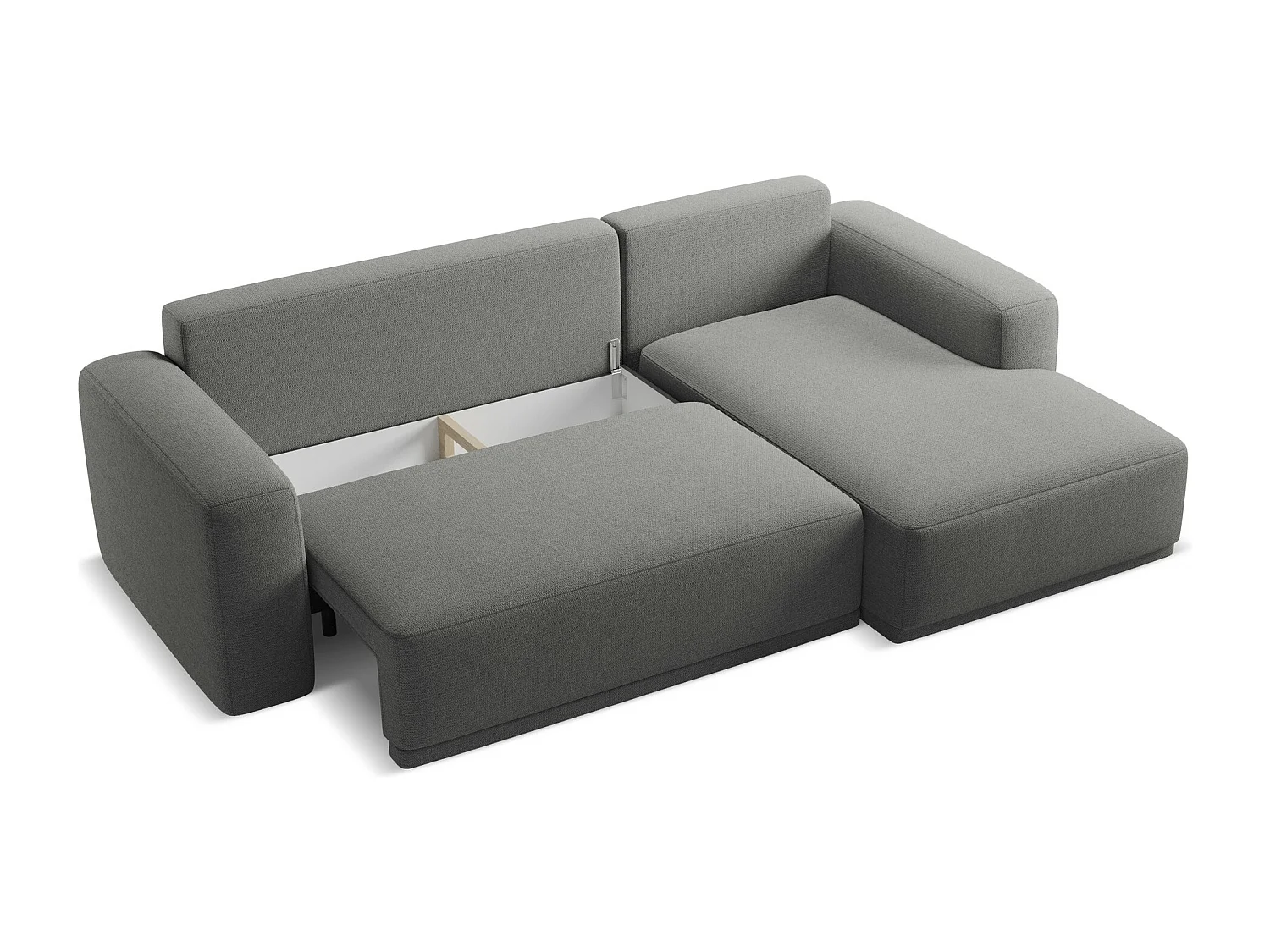 Ecksofa mit Schlaffunktion - Ecke Rechts - Chenille - Elefant - KAILA