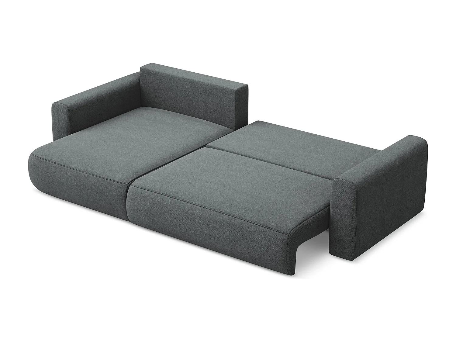 3-Sitzer Ecksofa mit Schlaffunktion - Ecke Links - Strukturstoff - Grau - KAPUA