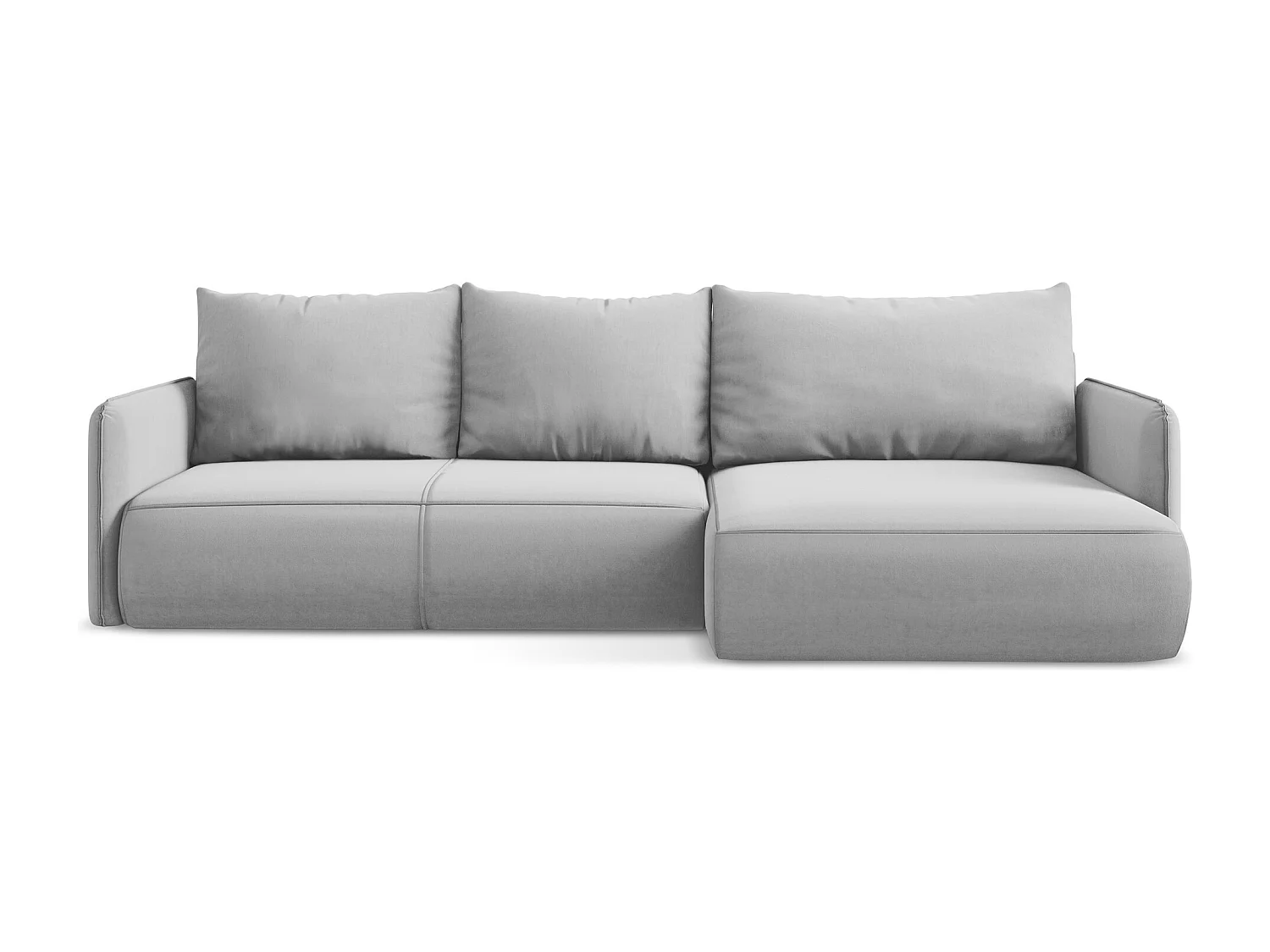 Ecksofa mit Schlaffunktion - Ecke Rechts - Samt - Grau - NANEA