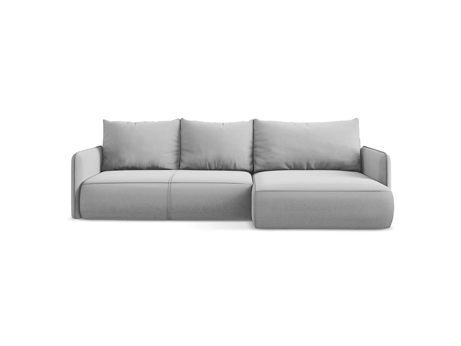 Ecksofa mit Schlaffunktion - Ecke Rechts - Samt - Grau - PALERMO