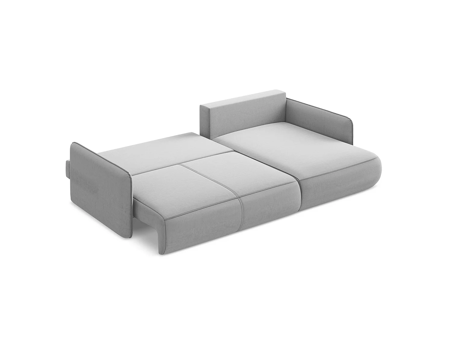 Ecksofa mit Schlaffunktion - Ecke Rechts - Samt - Grau - PALERMO