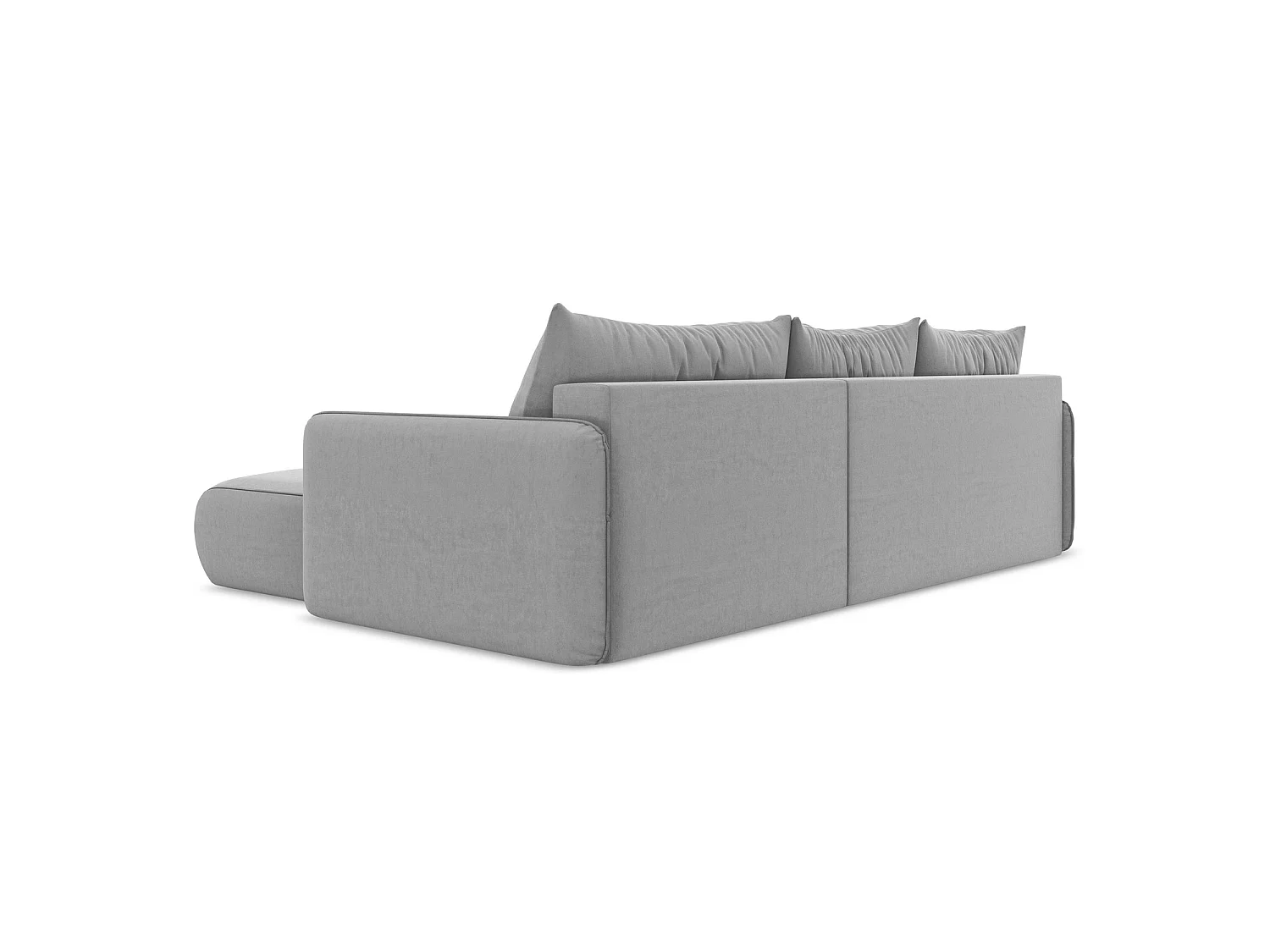 Ecksofa mit Schlaffunktion - Ecke Rechts - Samt - Grau - PALERMO