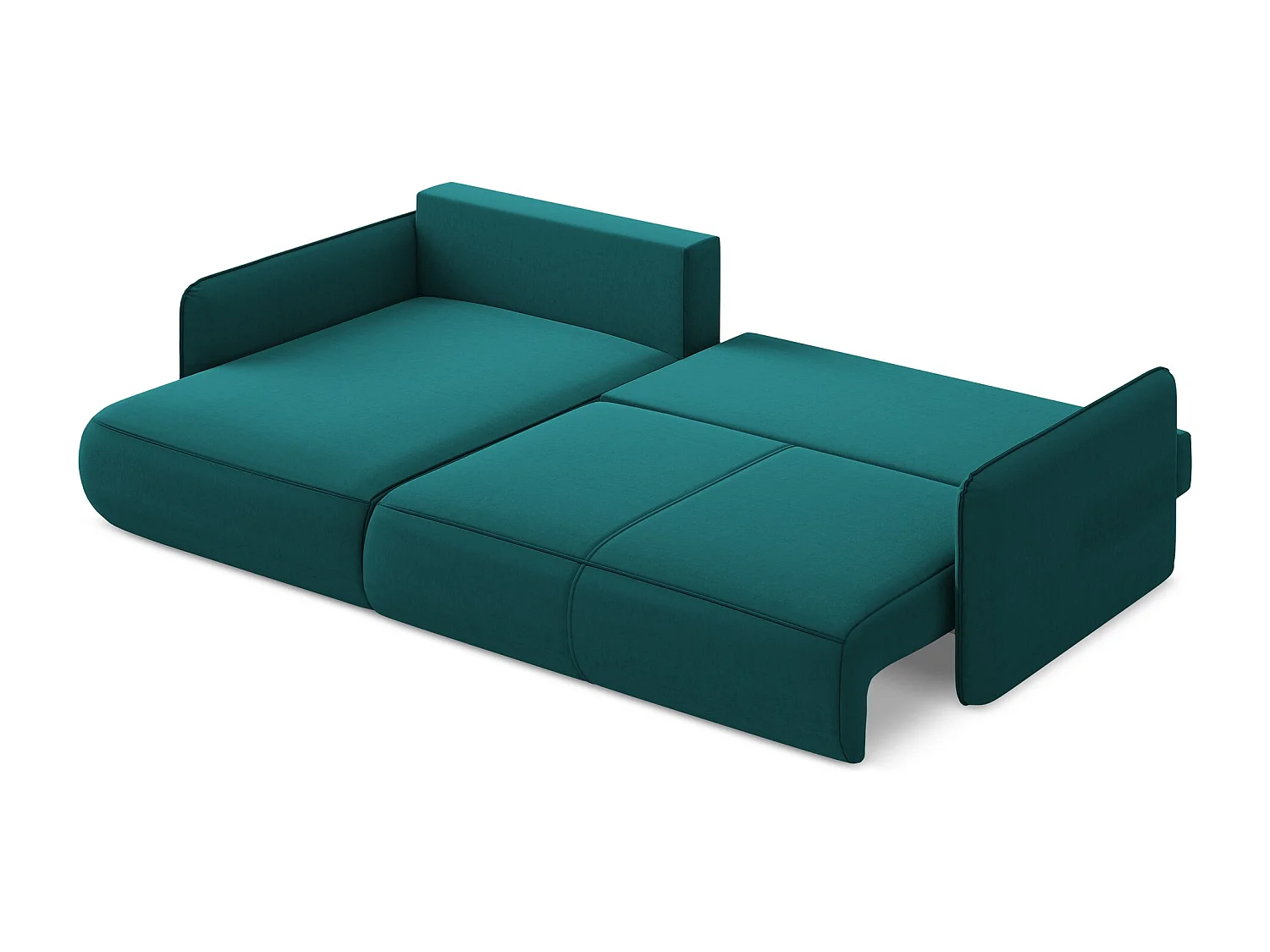 3-Sitzer Ecksofa mit Schlaffunktion - Ecke Links - Samt - Marine - NANEA