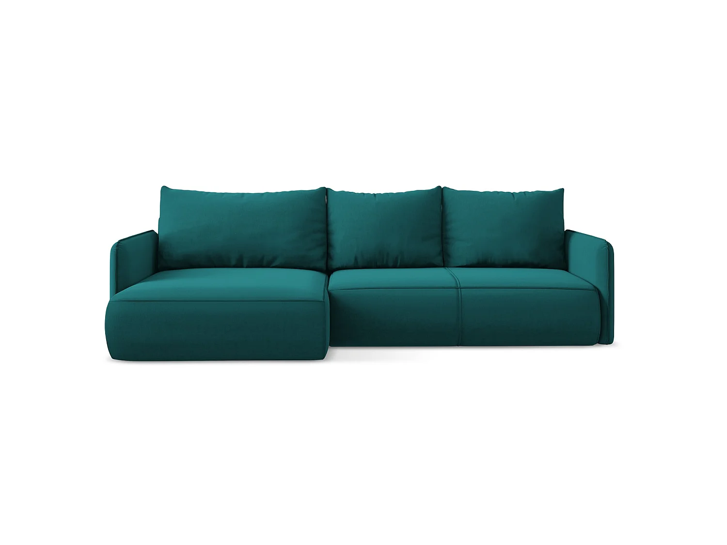 3-Sitzer Ecksofa mit Schlaffunktion - Ecke Links - Samt - Marine - PALERMO