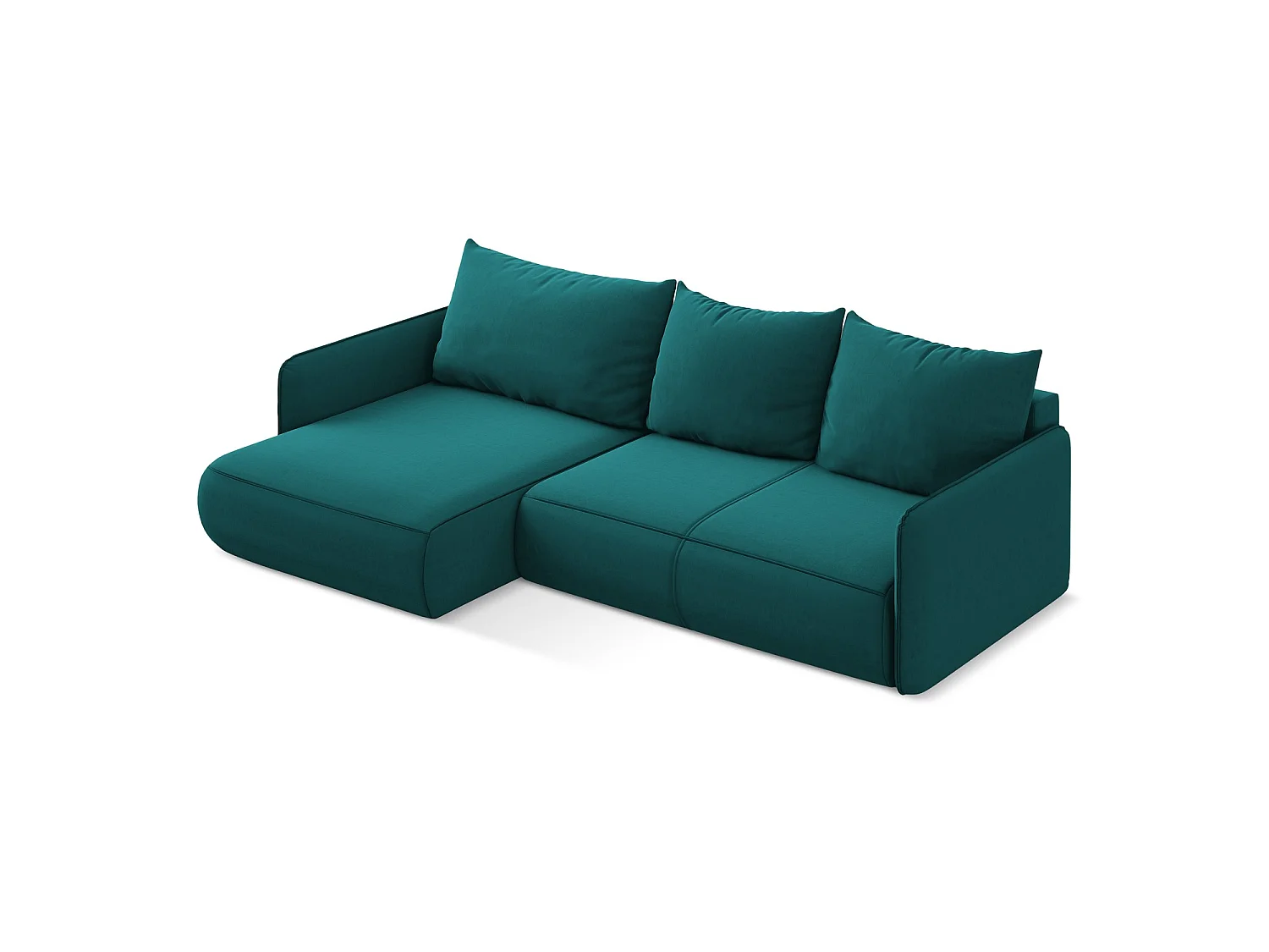 3-Sitzer Ecksofa mit Schlaffunktion - Ecke Links - Samt - Marine - PALERMO