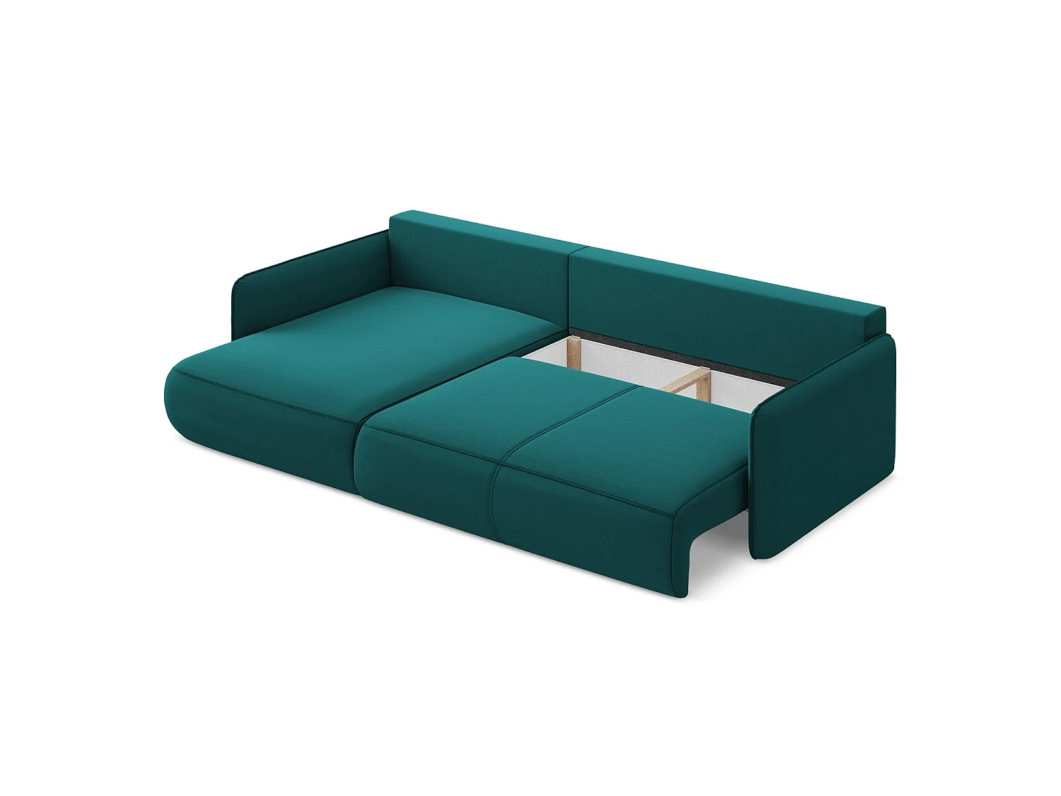 3-Sitzer Ecksofa mit Schlaffunktion - Ecke Links - Samt - Marine - PALERMO