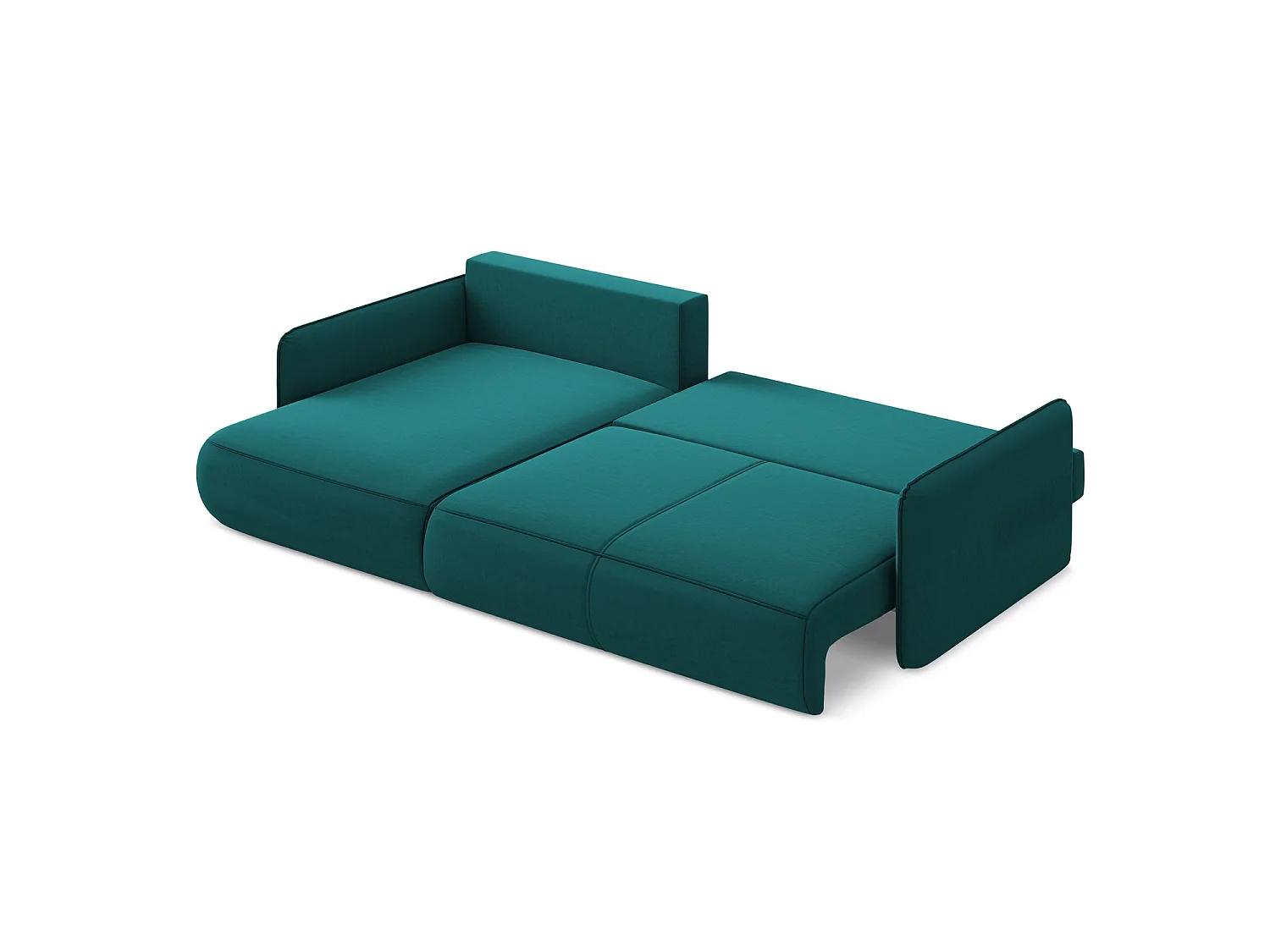 3-Sitzer Ecksofa mit Schlaffunktion - Ecke Links - Samt - Marine - PALERMO