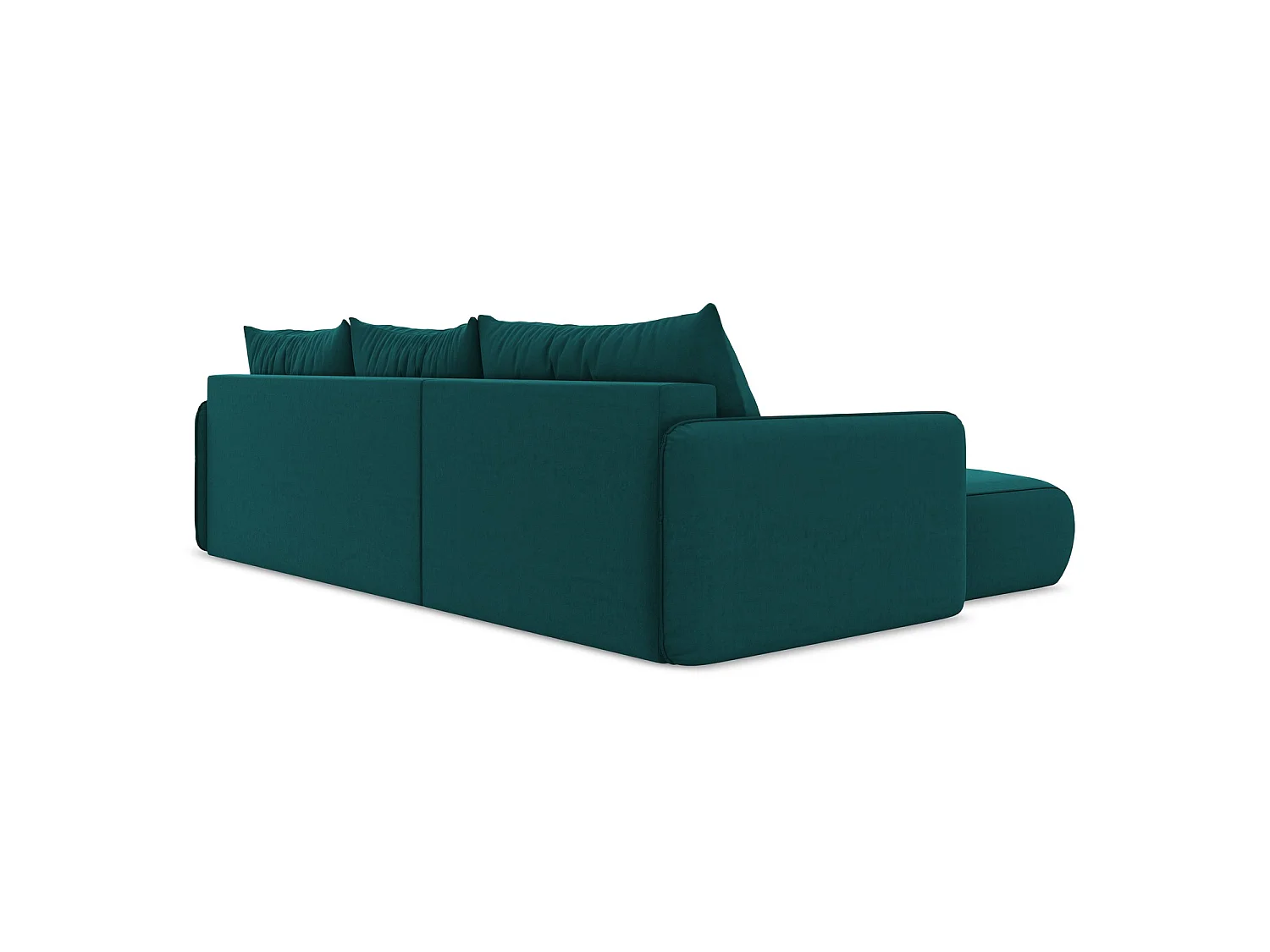 3-Sitzer Ecksofa mit Schlaffunktion - Ecke Links - Samt - Marine - PALERMO