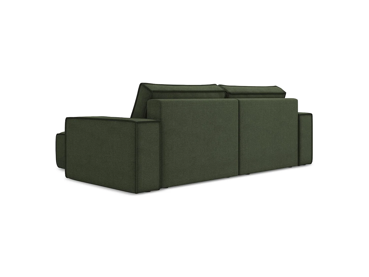 2-Sitzer Ecksofa mit Schlaffunktion - Ecke Rechts - Strukturstoff - Olive - LIVORNO
