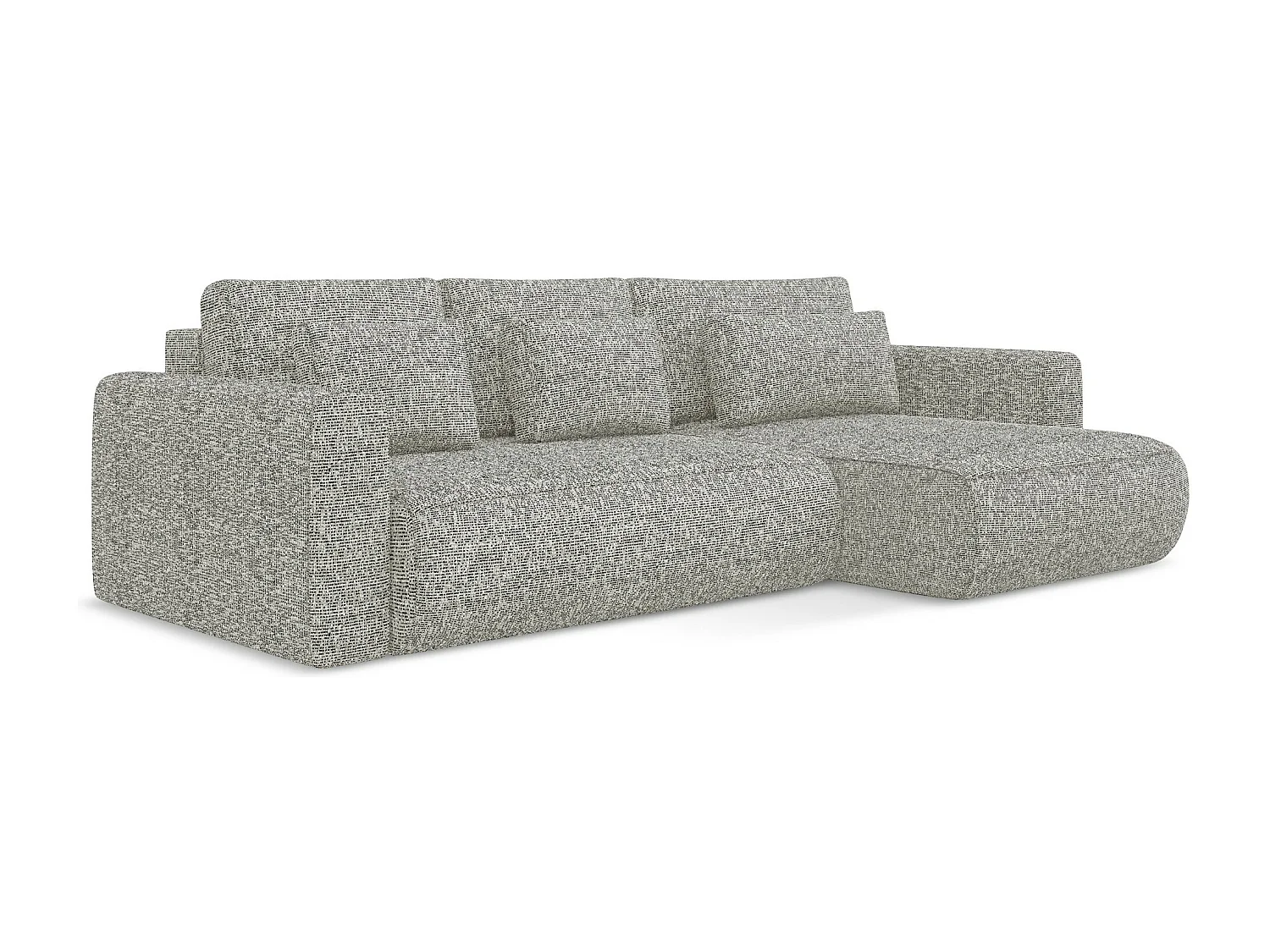 Narożnik prawostronny z funkcją spania - z tkaniny strukturalnej - ciemny beż - KAPUA