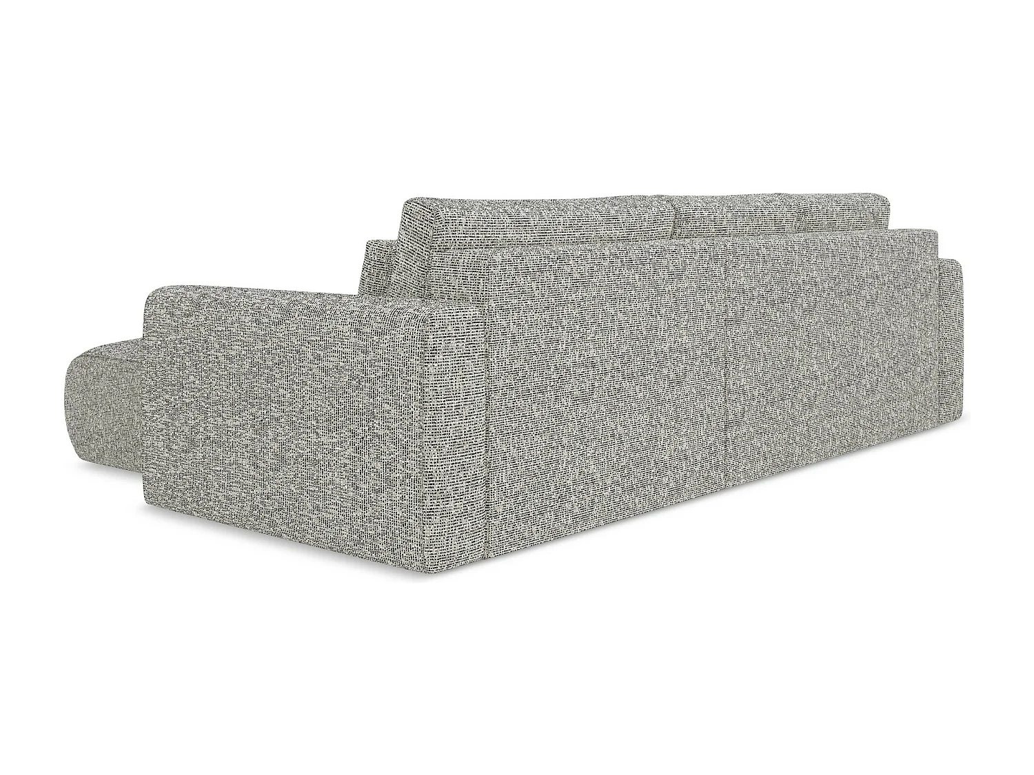 Narożnik prawostronny z funkcją spania - z tkaniny strukturalnej - ciemny beż - KAPUA