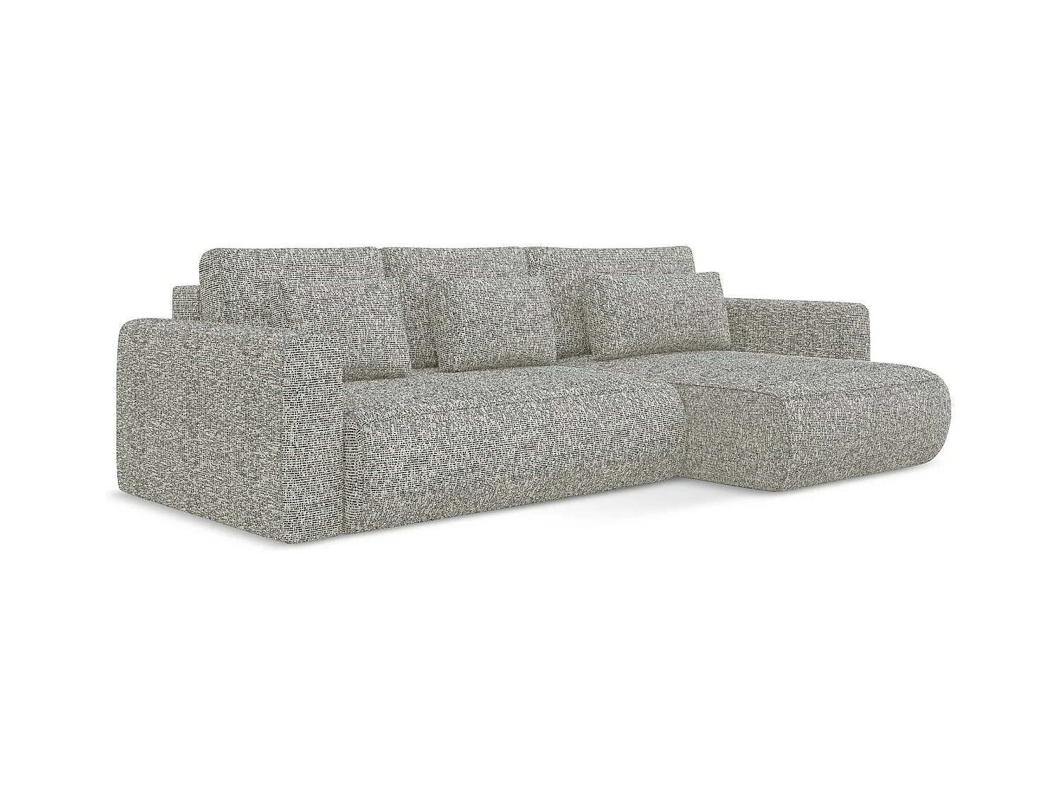 Ecksofa mit Schlaffunktion - Ecke Rechts - Strukturstoff - Dunkelbeige - KAPUA