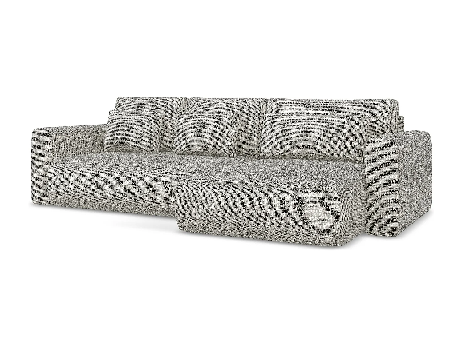 Narożnik prawostronny z funkcją spania - z tkaniny strukturalnej - ciemny beż - KAPUA