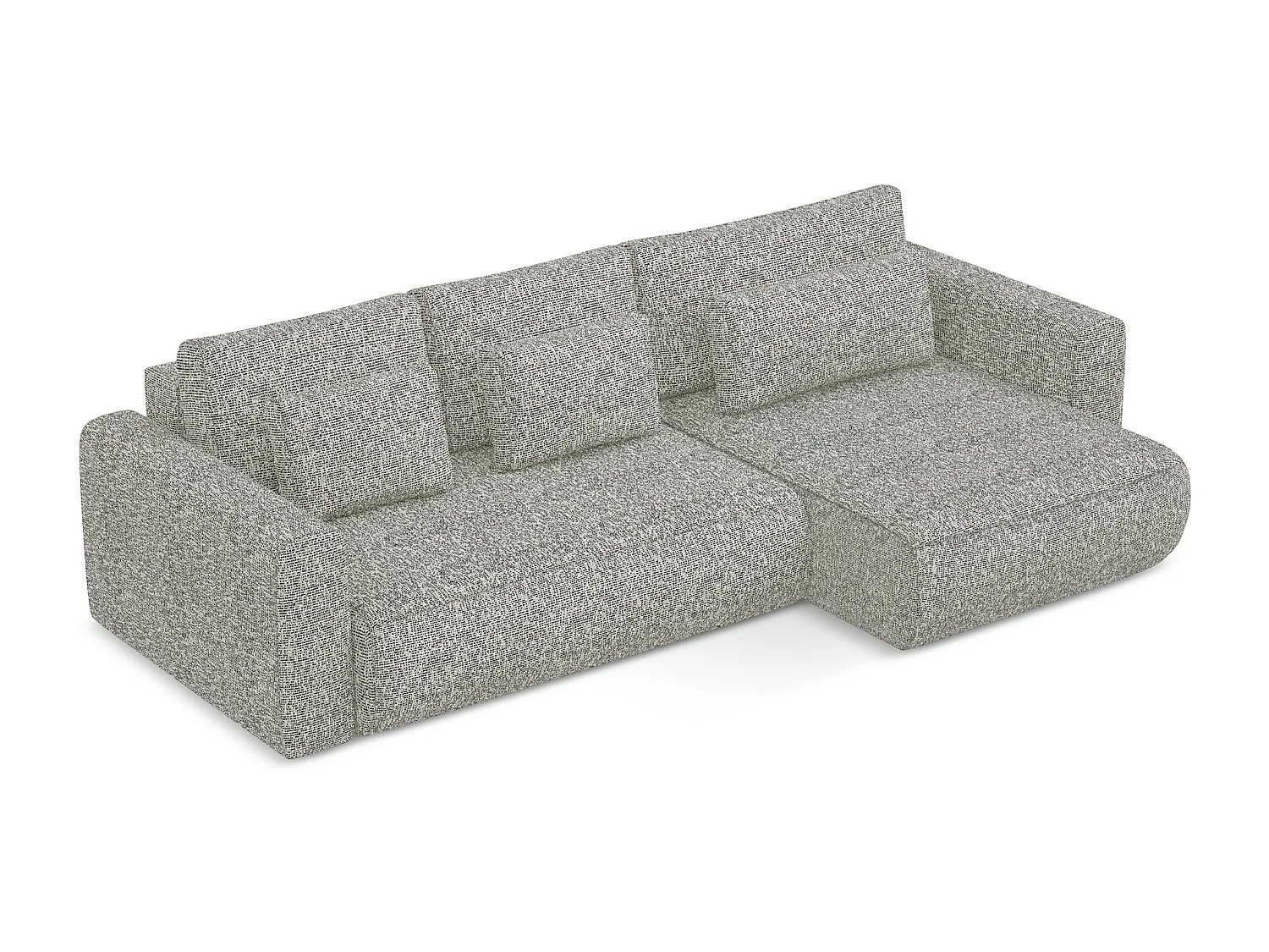 Narożnik prawostronny z funkcją spania - z tkaniny strukturalnej - ciemny beż - KAPUA