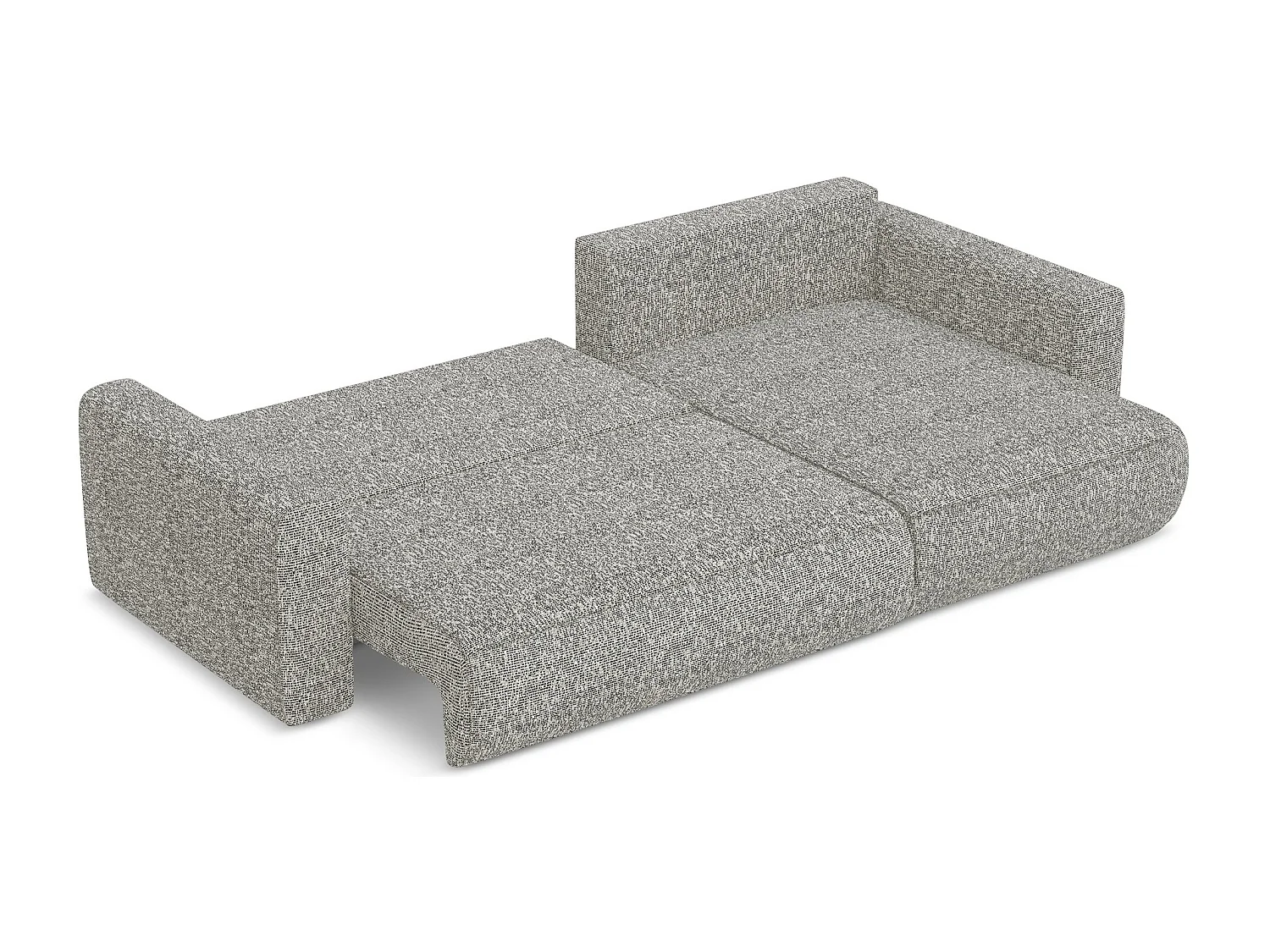 Narożnik prawostronny z funkcją spania - z tkaniny strukturalnej - ciemny beż - KAPUA