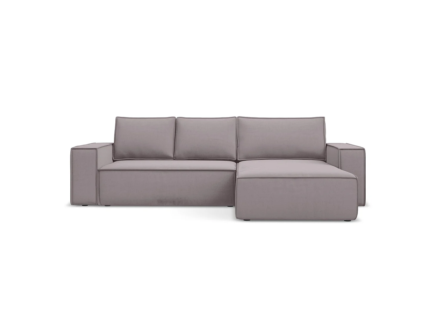 Ecksofa mit Schlaffunktion - Ecke Rechts - Samt - Lavendel - LIVORNO