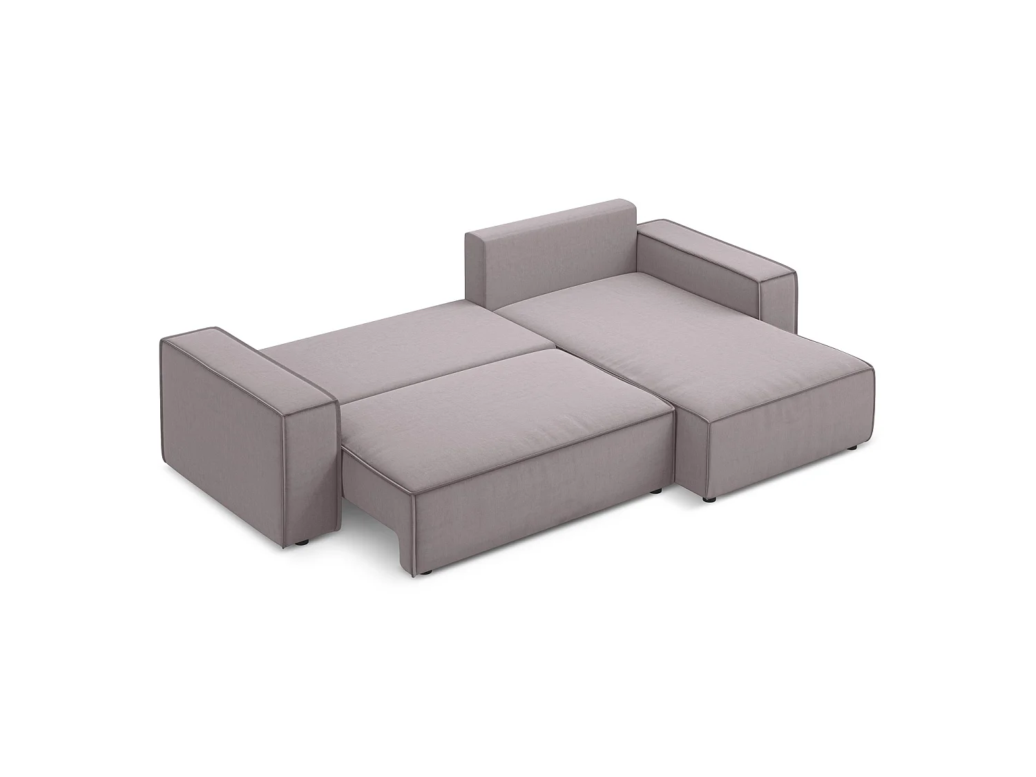 Ecksofa mit Schlaffunktion - Ecke Rechts - Samt - Lavendel - LIVORNO