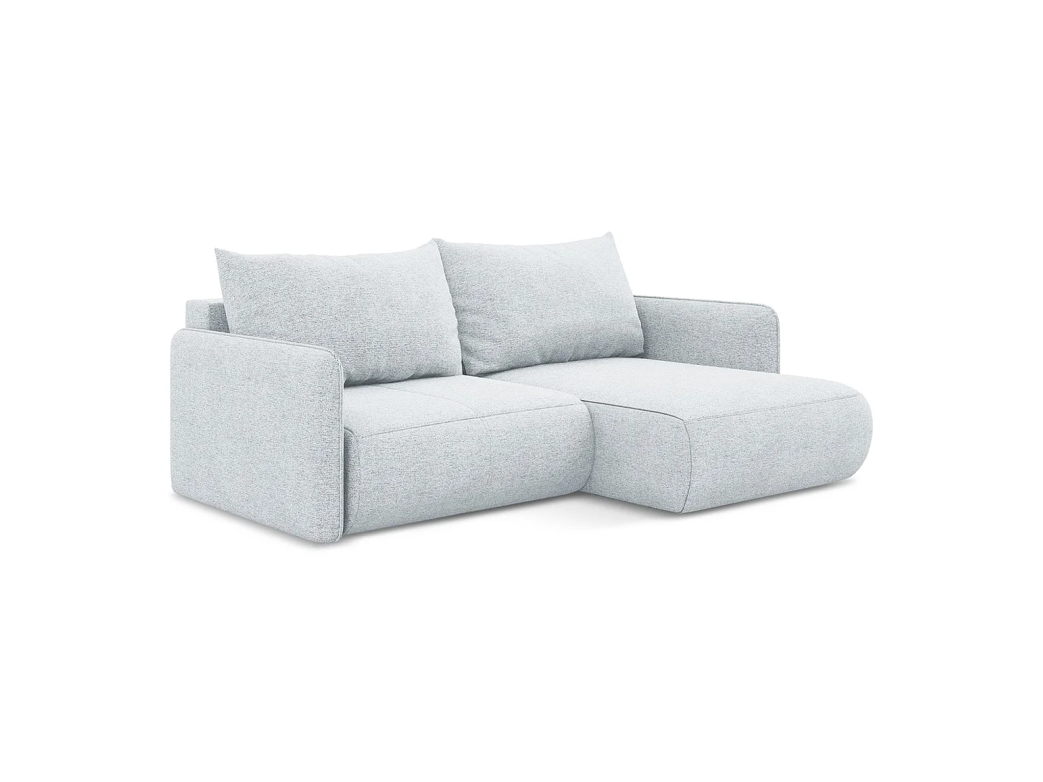Ecksofa mit Schlaffunktion - Ecke Rechts - Chenille - Hellblau - PALERMO