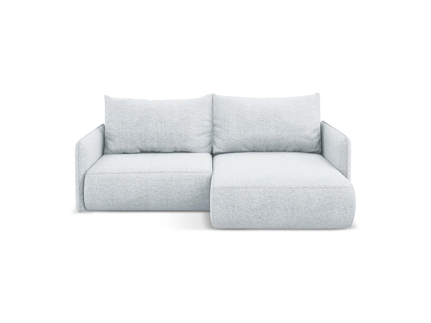 Ecksofa mit Schlaffunktion - Ecke Rechts - Chenille - Hellblau - PALERMO