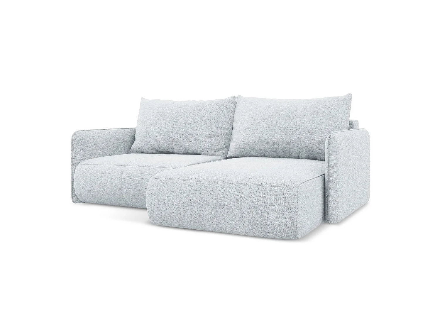 Ecksofa mit Schlaffunktion - Ecke Rechts - Chenille - Hellblau - PALERMO