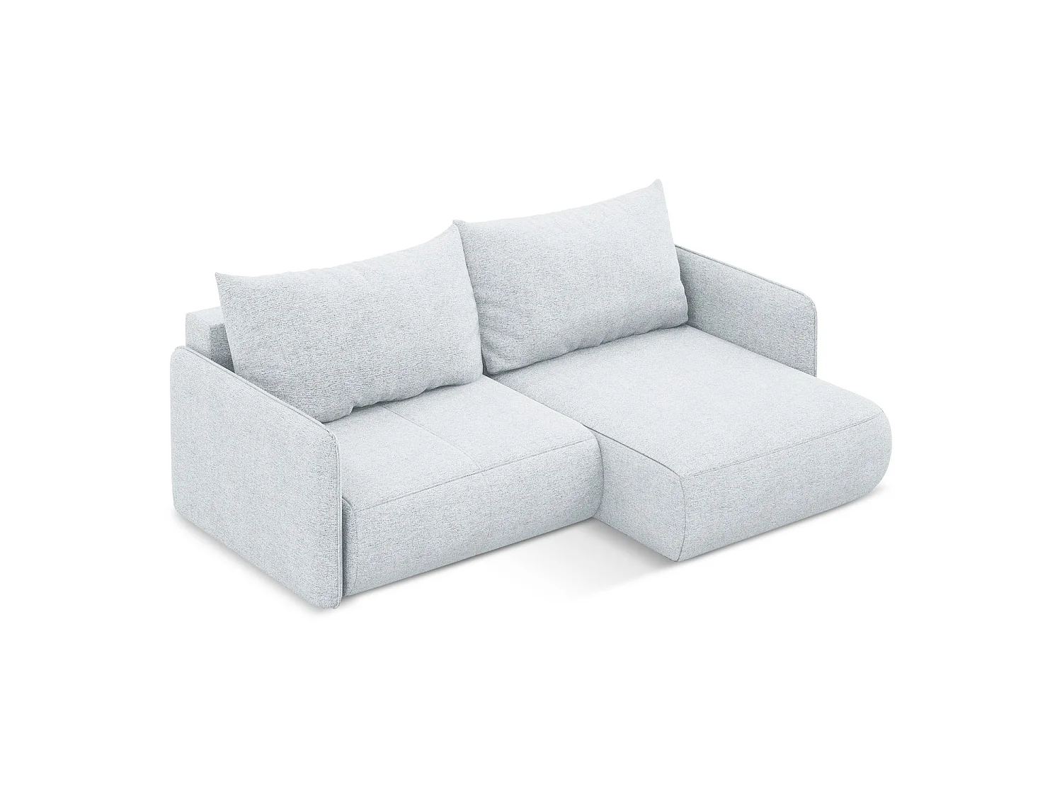 Ecksofa mit Schlaffunktion - Ecke Rechts - Chenille - Hellblau - PALERMO