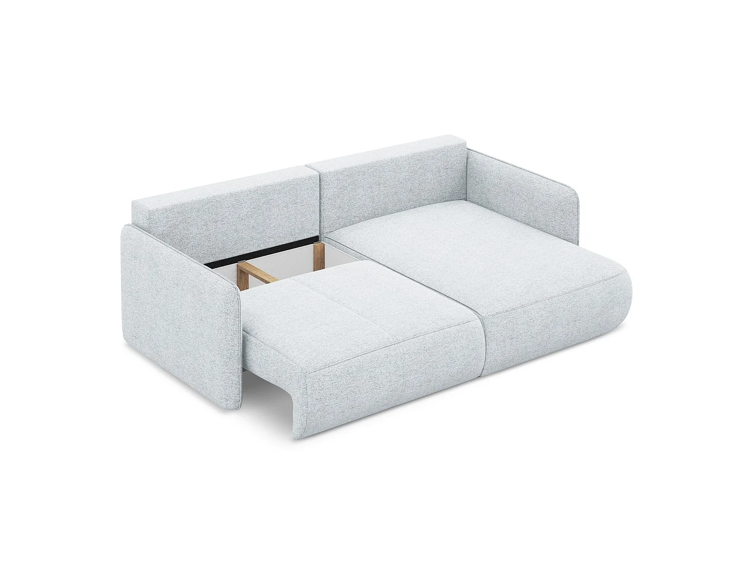 Ecksofa mit Schlaffunktion - Ecke Rechts - Chenille - Hellblau - PALERMO