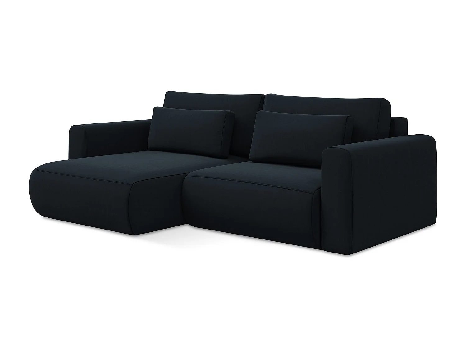 2-Sitzer Ecksofa mit Schlaffunktion - Ecke Links - Samt - Königsblau - KAPUA