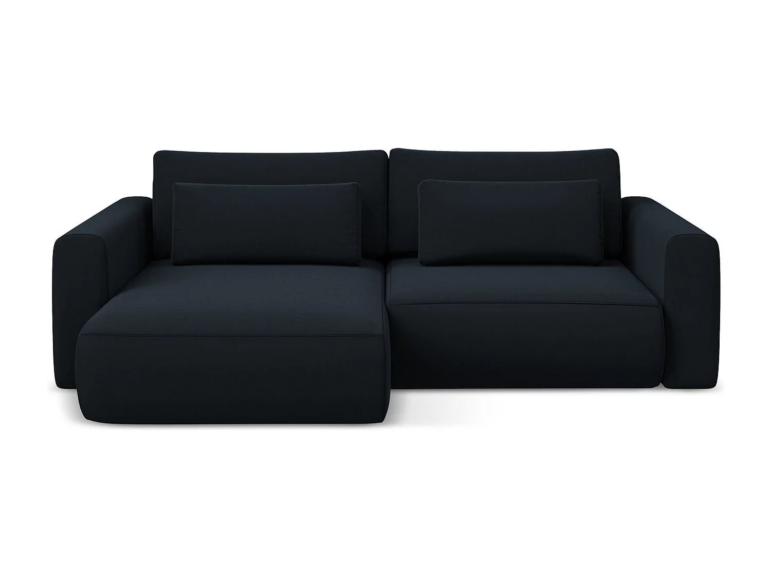 2-Sitzer Ecksofa mit Schlaffunktion - Ecke Links - Samt - Königsblau - KAPUA