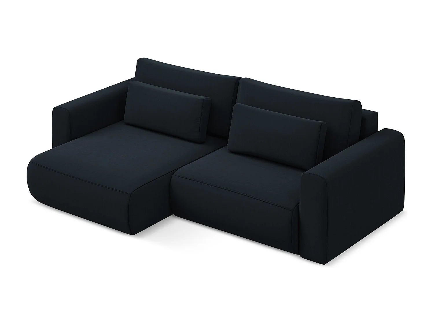 2-Sitzer Ecksofa mit Schlaffunktion - Ecke Links - Samt - Königsblau - KAPUA