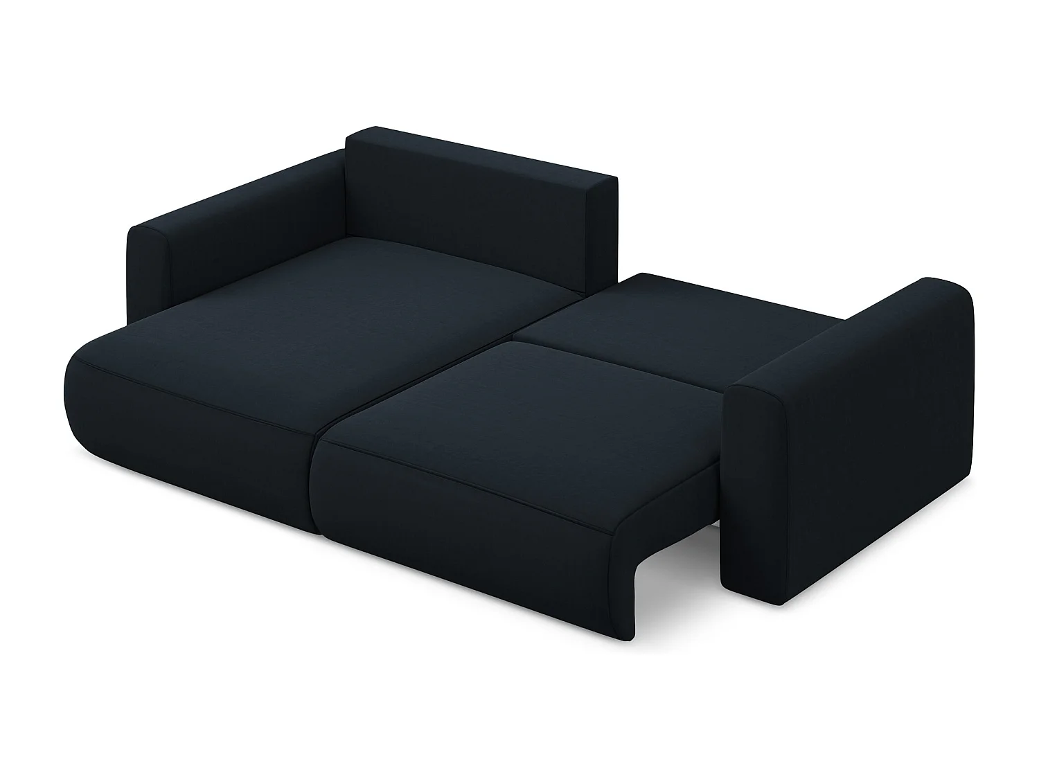 2-Sitzer Ecksofa mit Schlaffunktion - Ecke Links - Samt - Königsblau - KAPUA