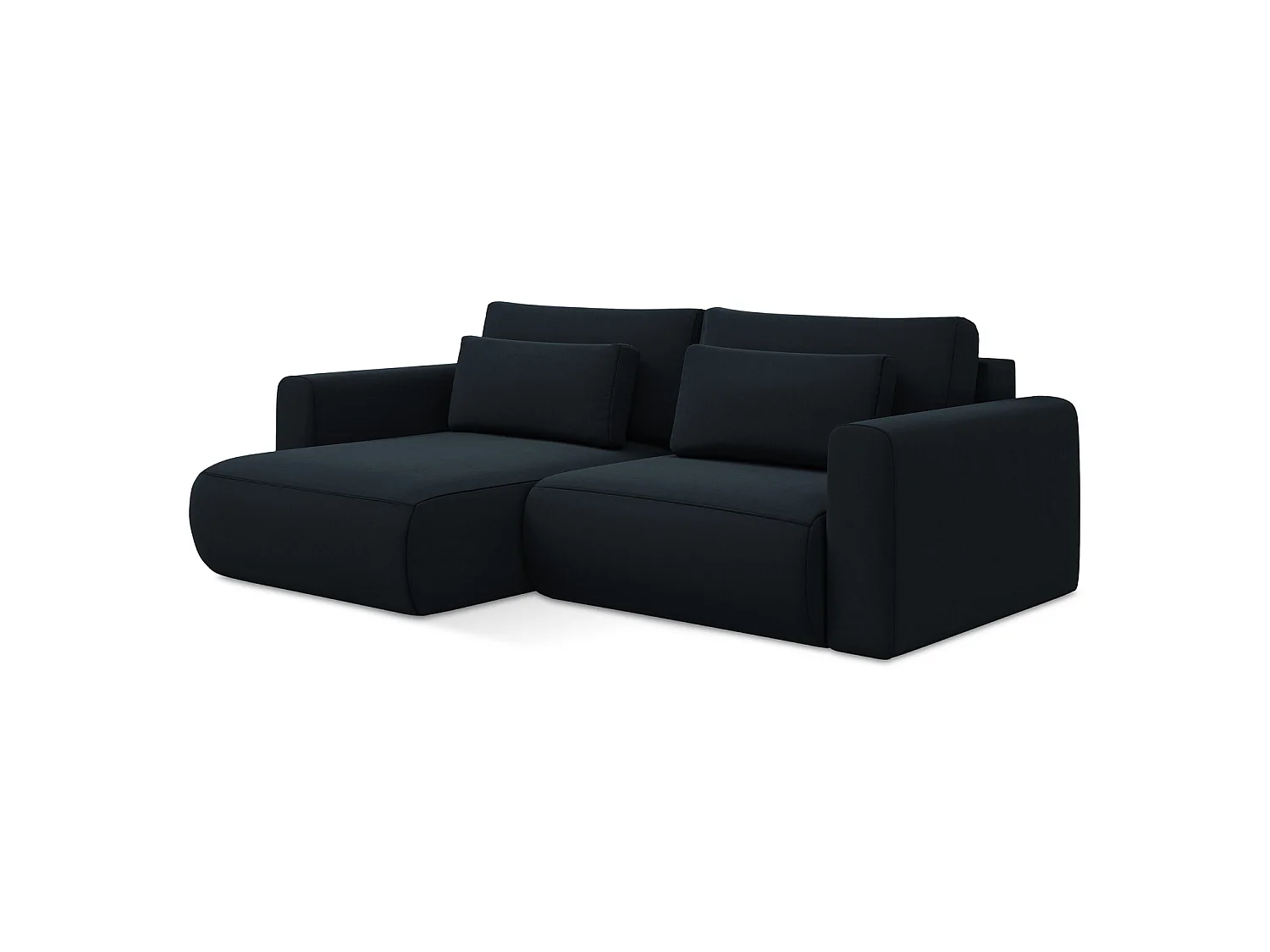 2-Sitzer Ecksofa mit Schlaffunktion - Ecke Links - Samt - Königsblau - PERUGIA