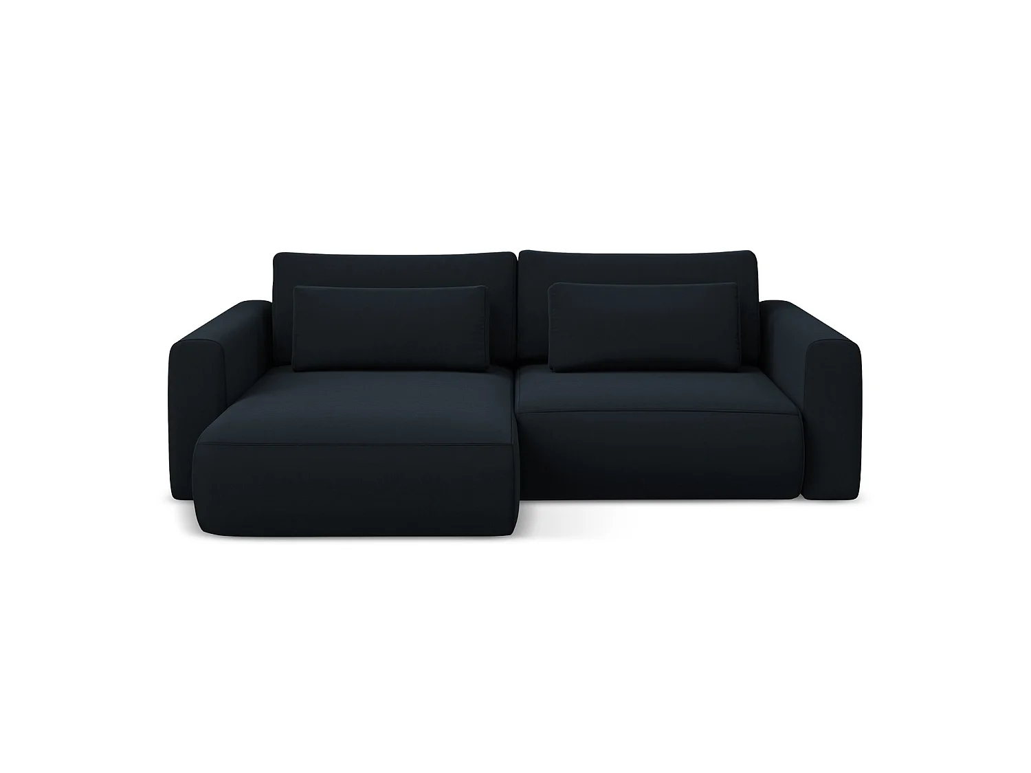 2-Sitzer Ecksofa mit Schlaffunktion - Ecke Links - Samt - Königsblau - PERUGIA