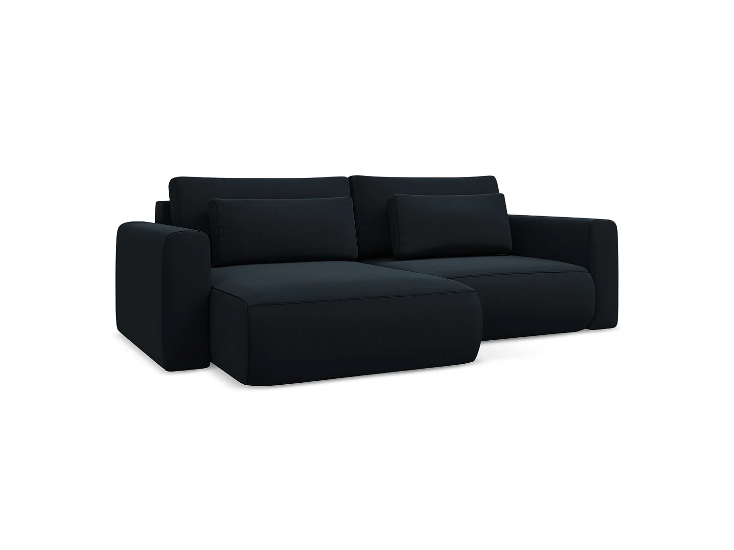 2-Sitzer Ecksofa mit Schlaffunktion - Ecke Links - Samt - Königsblau - PERUGIA