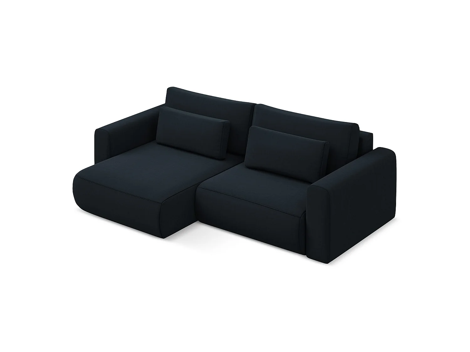 2-Sitzer Ecksofa mit Schlaffunktion - Ecke Links - Samt - Königsblau - PERUGIA