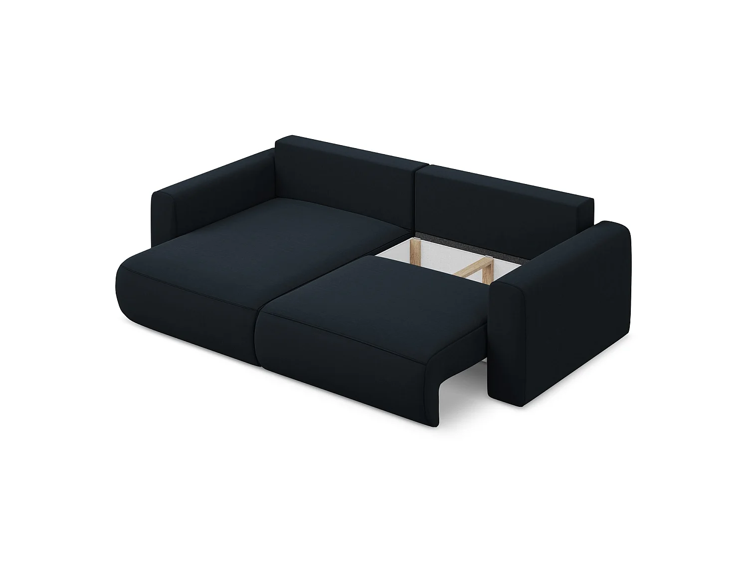 2-Sitzer Ecksofa mit Schlaffunktion - Ecke Links - Samt - Königsblau - PERUGIA