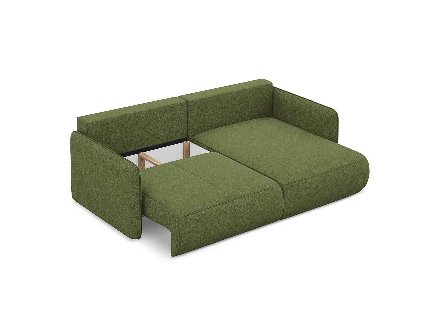 Canapé d’angle 2,5 places droit convertible en tissu chenille - bouteille verte - PALERMO