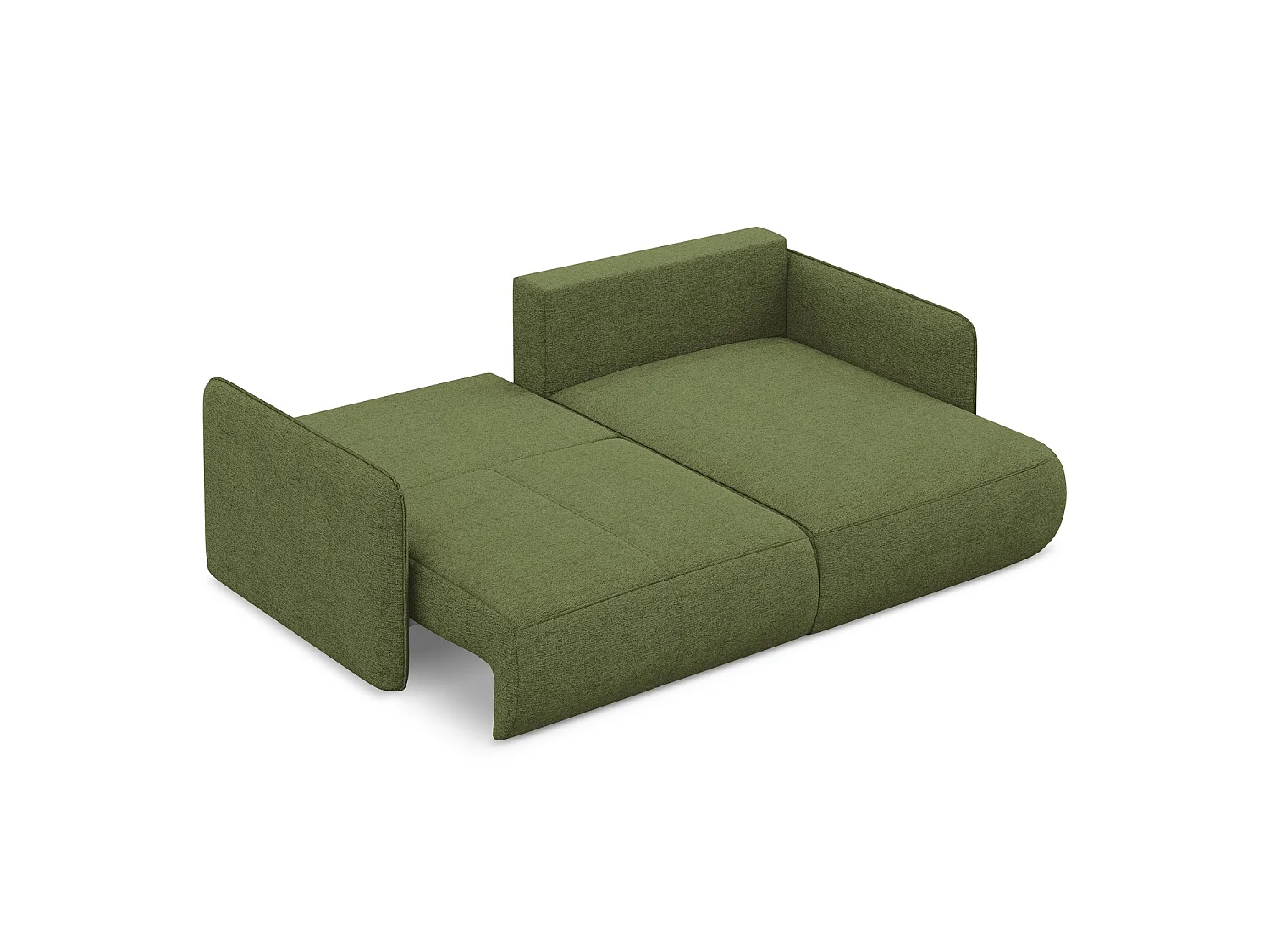 Canapé d’angle 2,5 places droit convertible en tissu chenille - bouteille verte - PALERMO